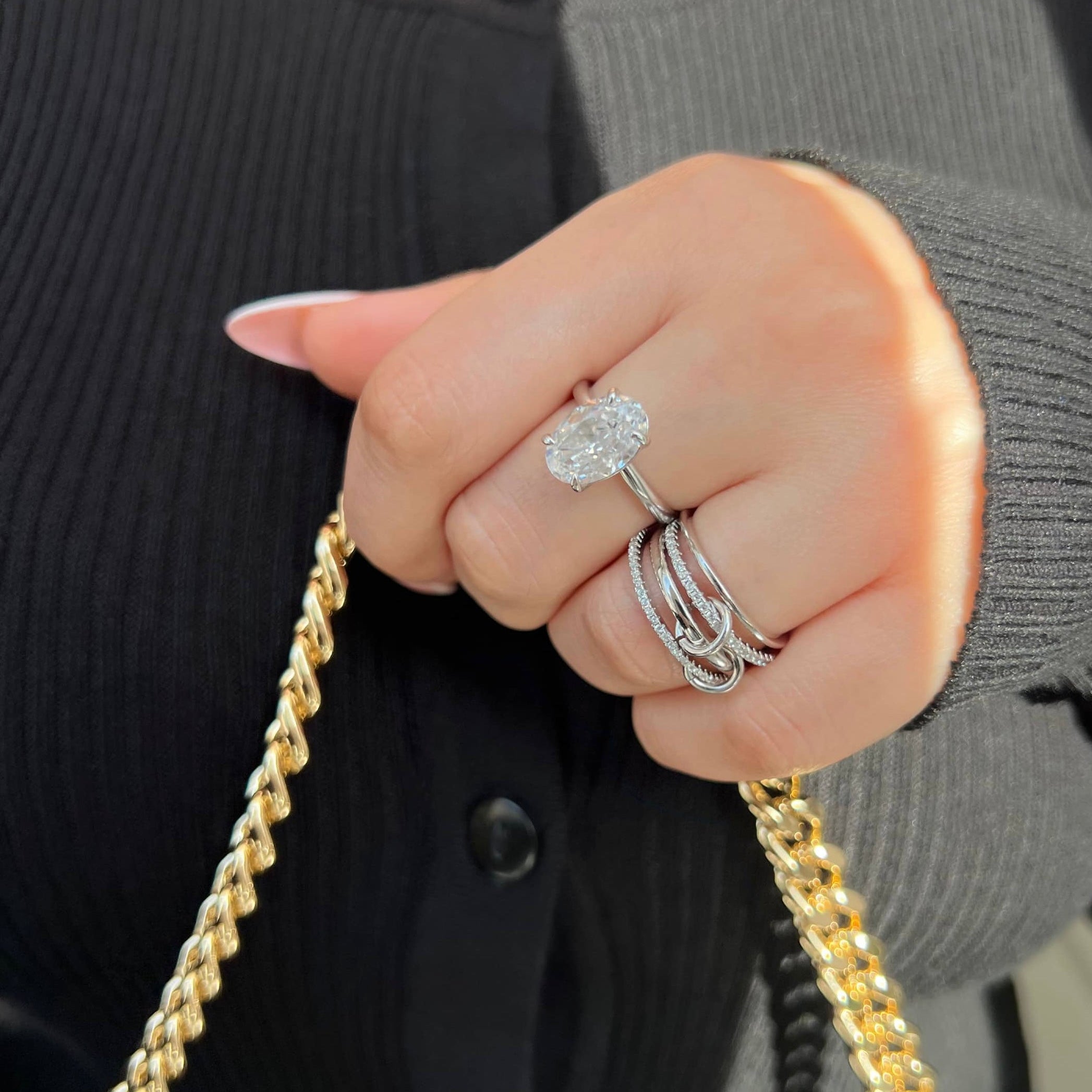 Diana Oval Cut Solitaire Sterling Silver Ring- Silver (Pre-Order)