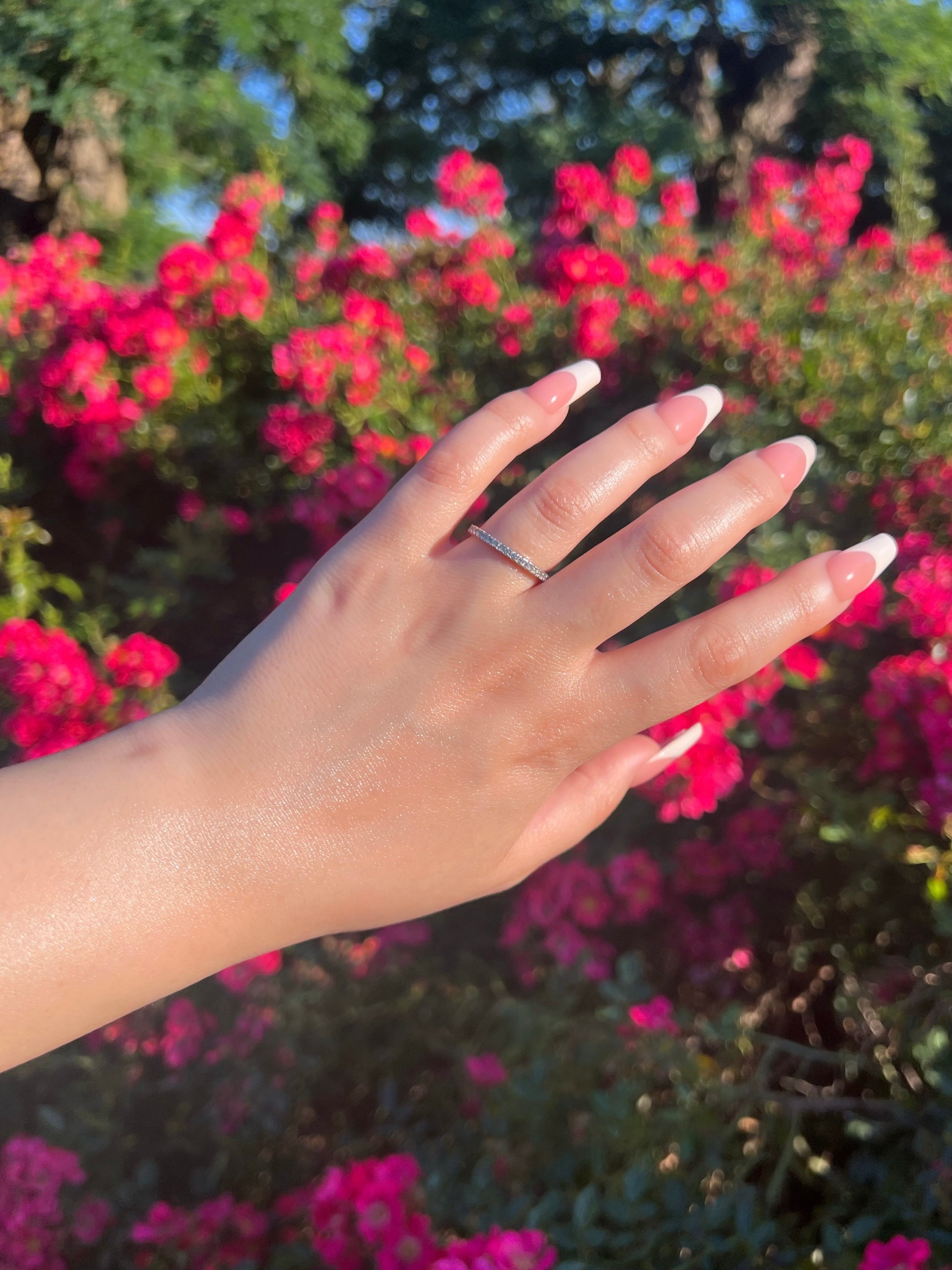 Eternity Pave Band Sterling Silver Ring