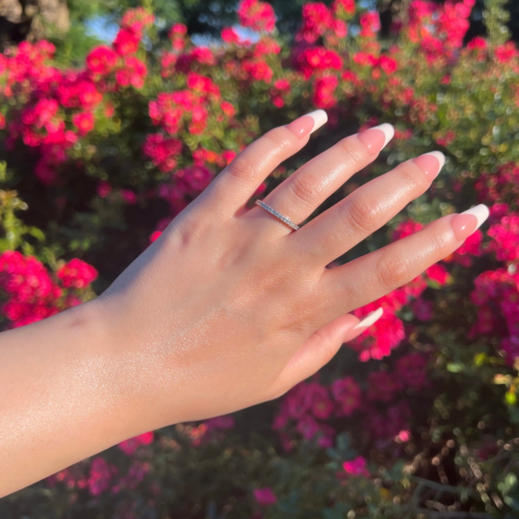 Eternity Pave Band Sterling Silver Ring