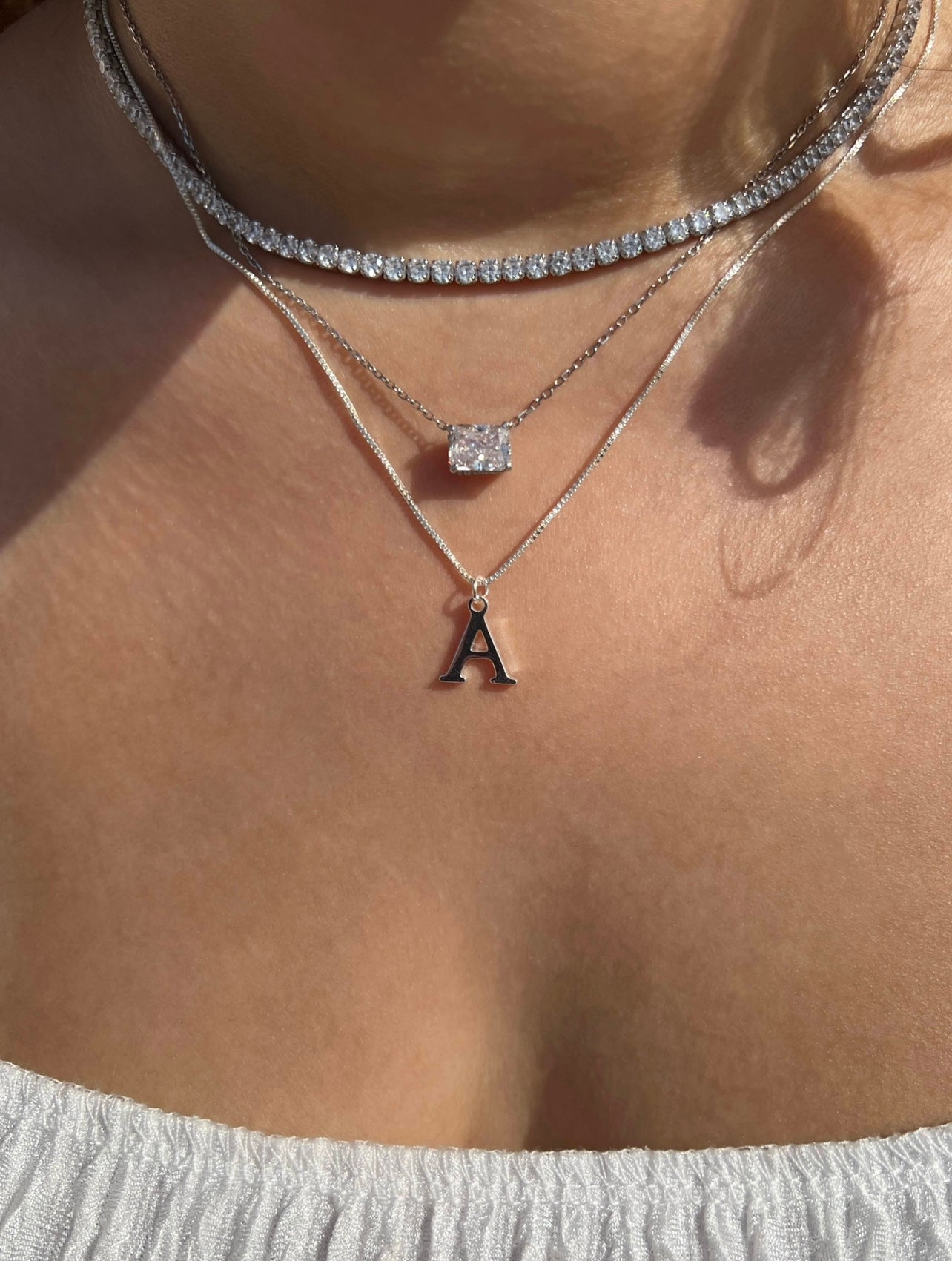 Dilara Sterling Silver Tennis Necklace- 3mm