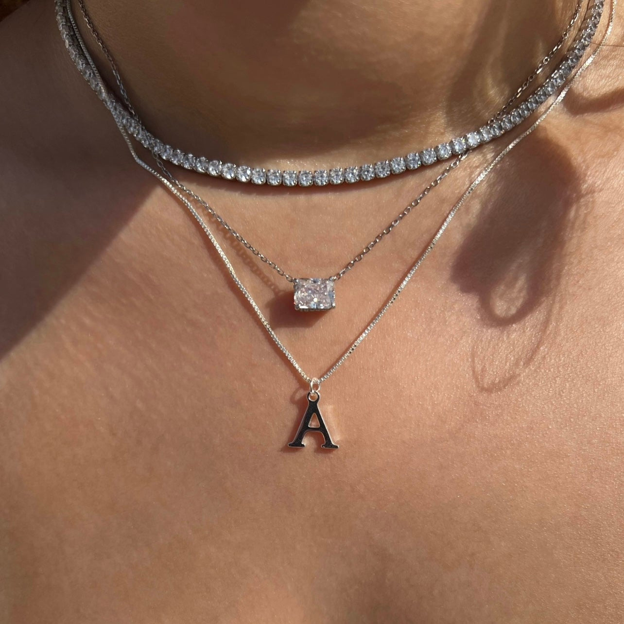 Dilara Sterling Silver Tennis Necklace- 3mm