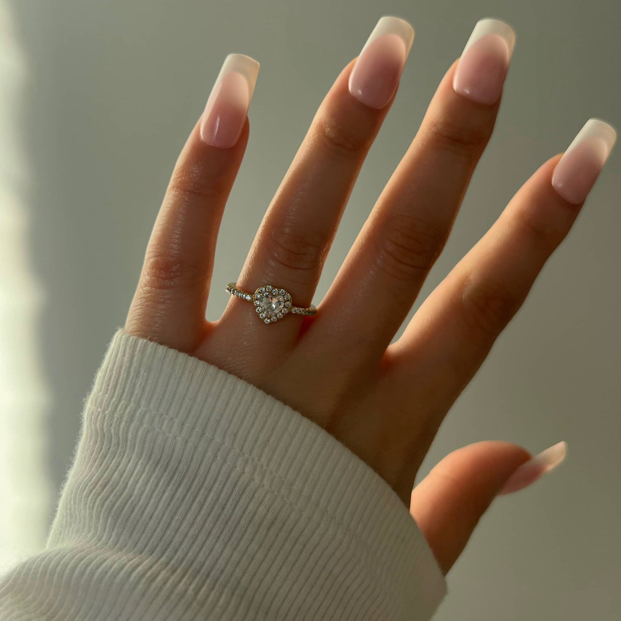 Mini Elina Heart Sterling Silver Halo Ring- Gold