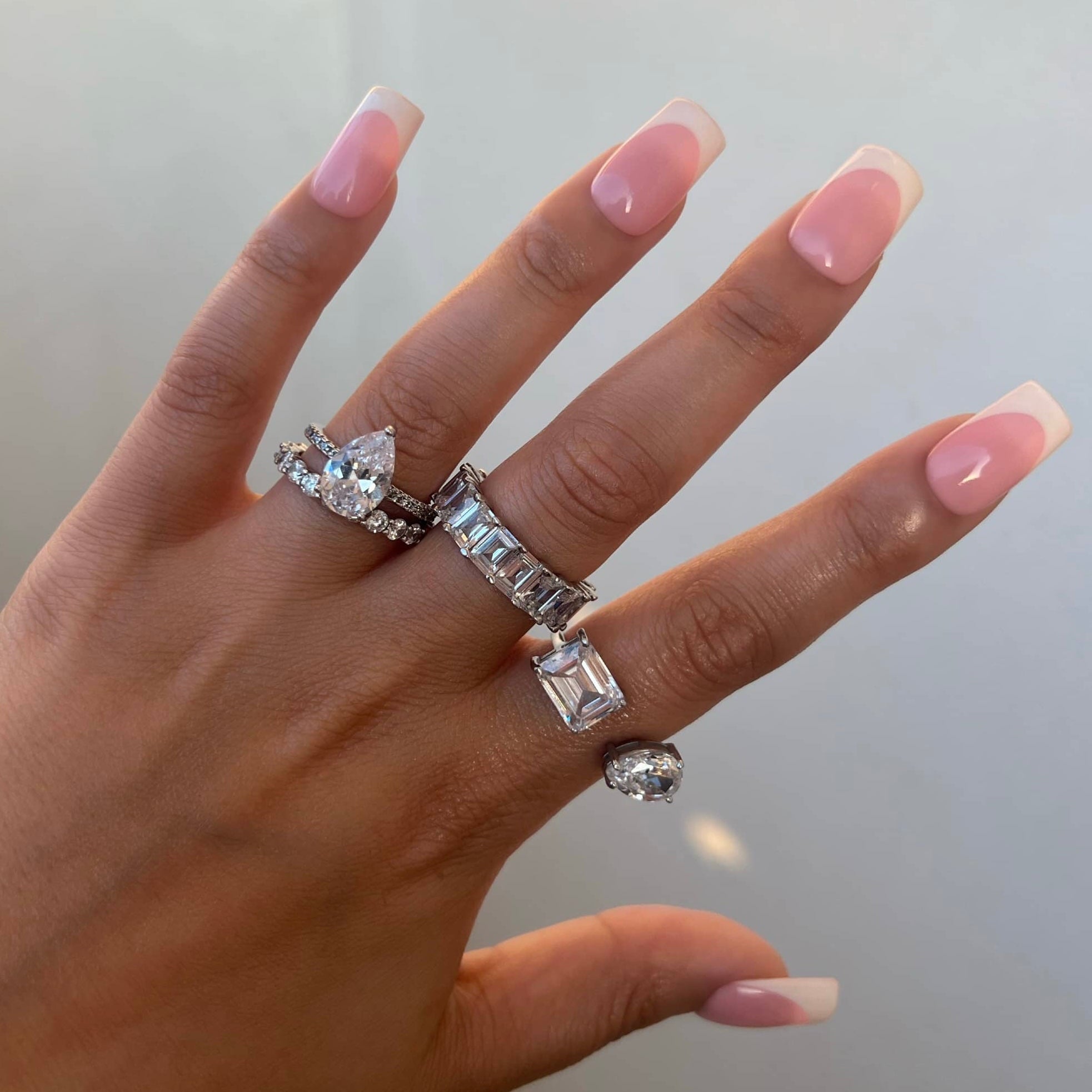 Serรฉna Pear Cut Sterling Silver Ring- Silver (Pre-Order)