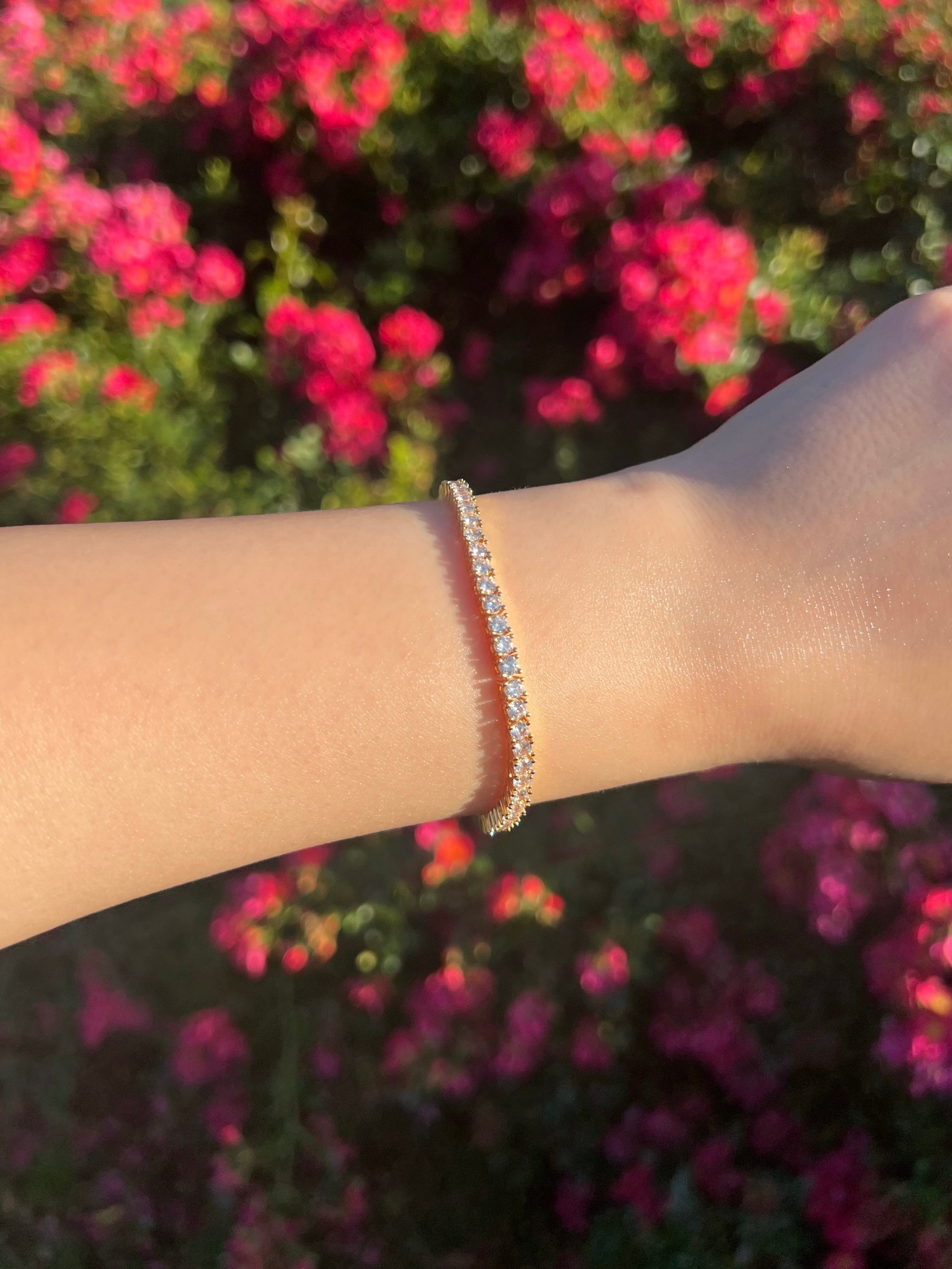 Aura 3mm Tennis Bracelet- Gold