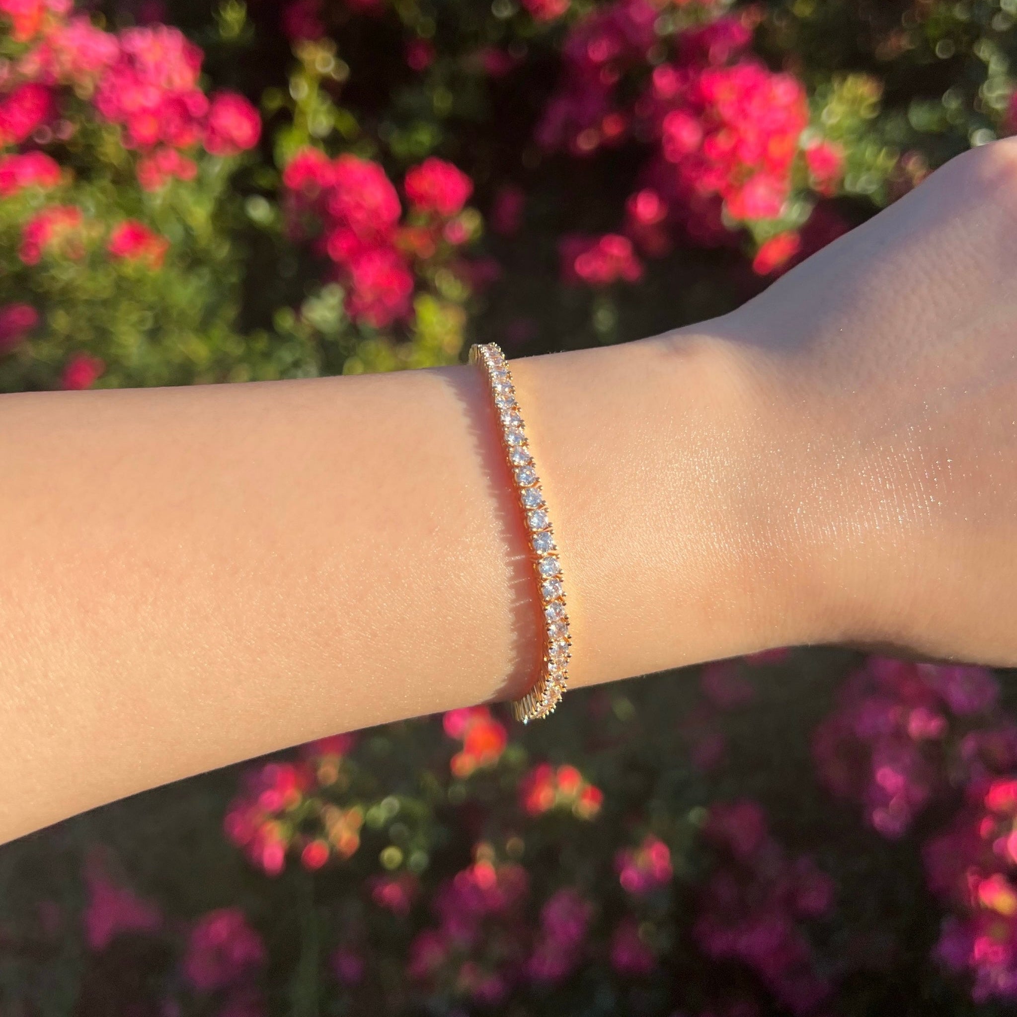 Aura 3mm Tennis Bracelet- Gold