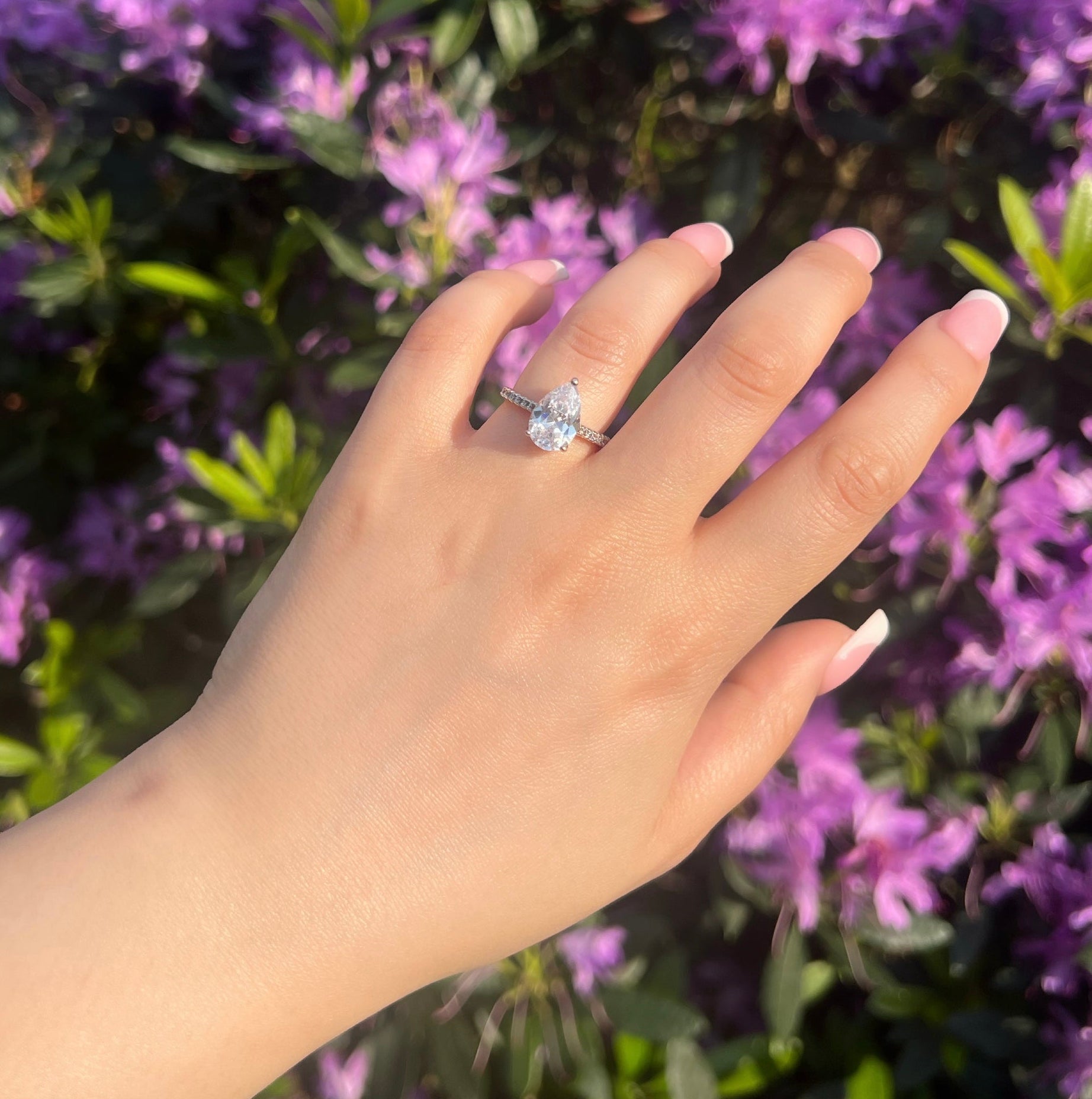 Serรฉna Pear Cut Sterling Silver Ring- Silver (Pre-Order)