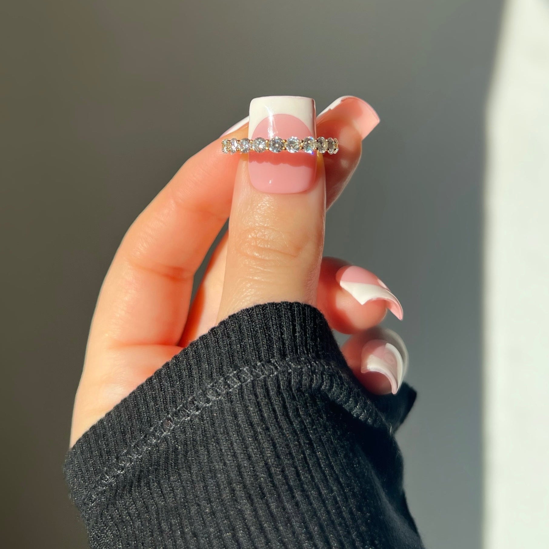 Eva Round Cut Eternity Band Sterling Silver Ring- Gold