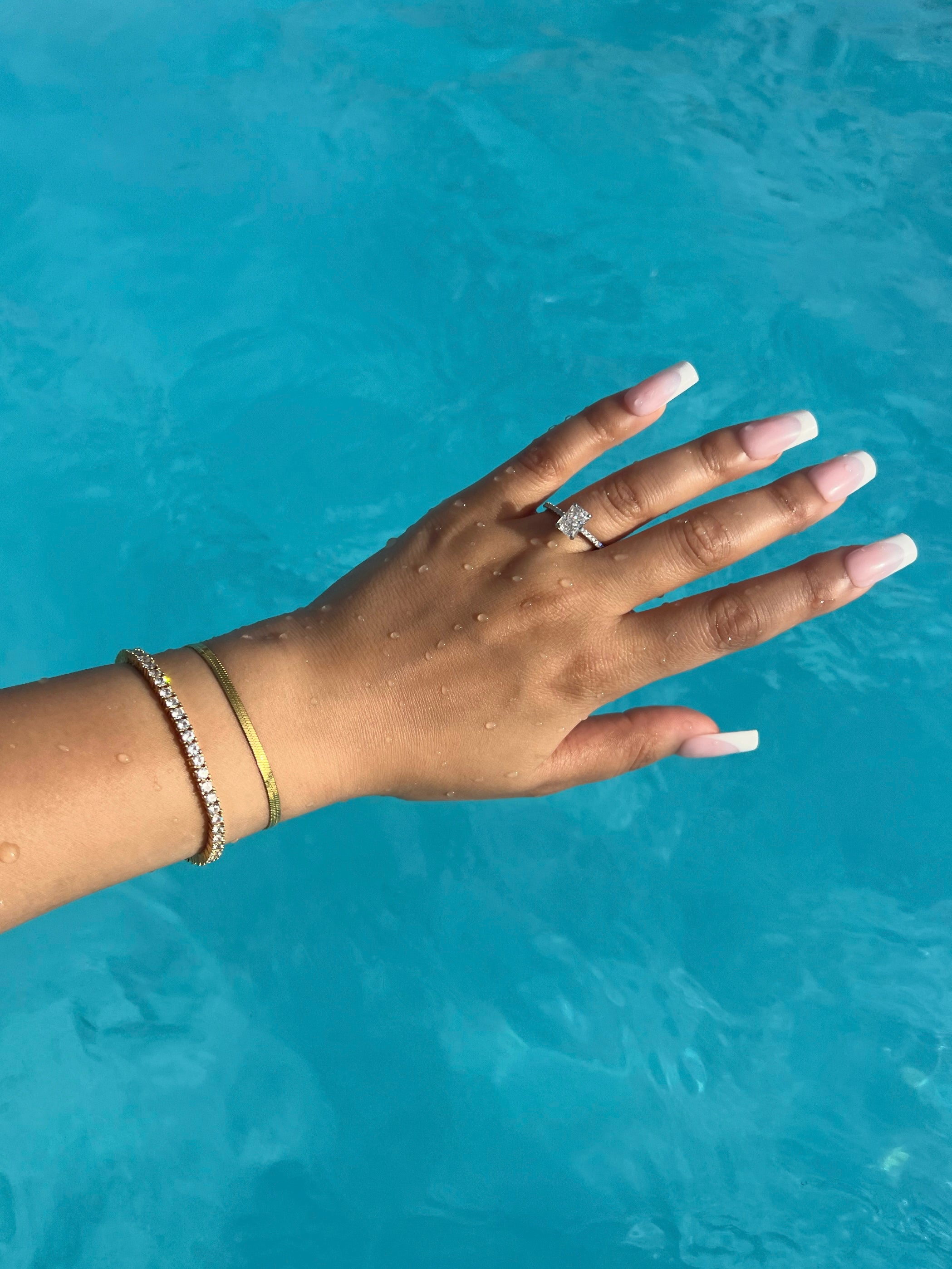 Mini Cecilia Radiant Cut Sterling Silver Ring- Silver (Pre-Order)