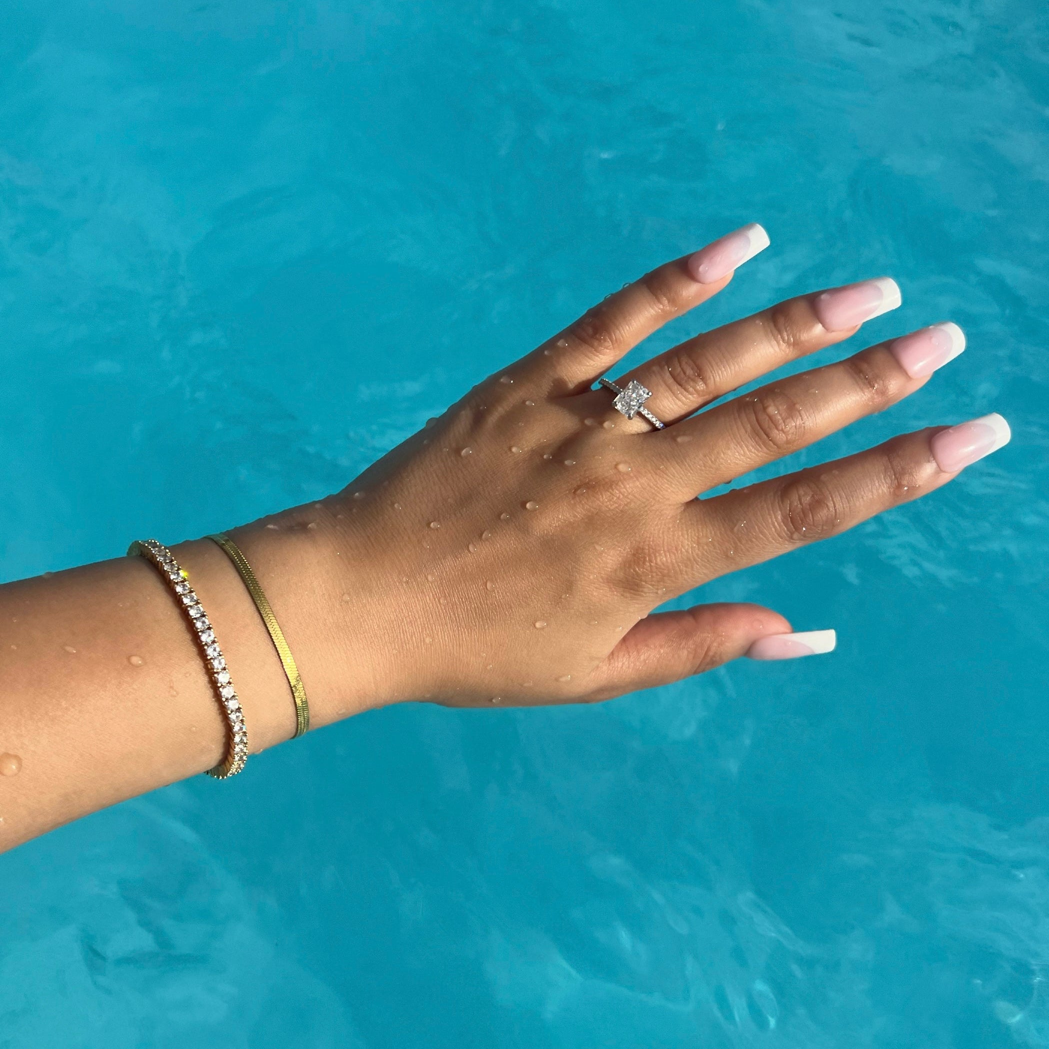 Mini Cecilia Radiant Cut Sterling Silver Ring- Silver (Pre-Order)