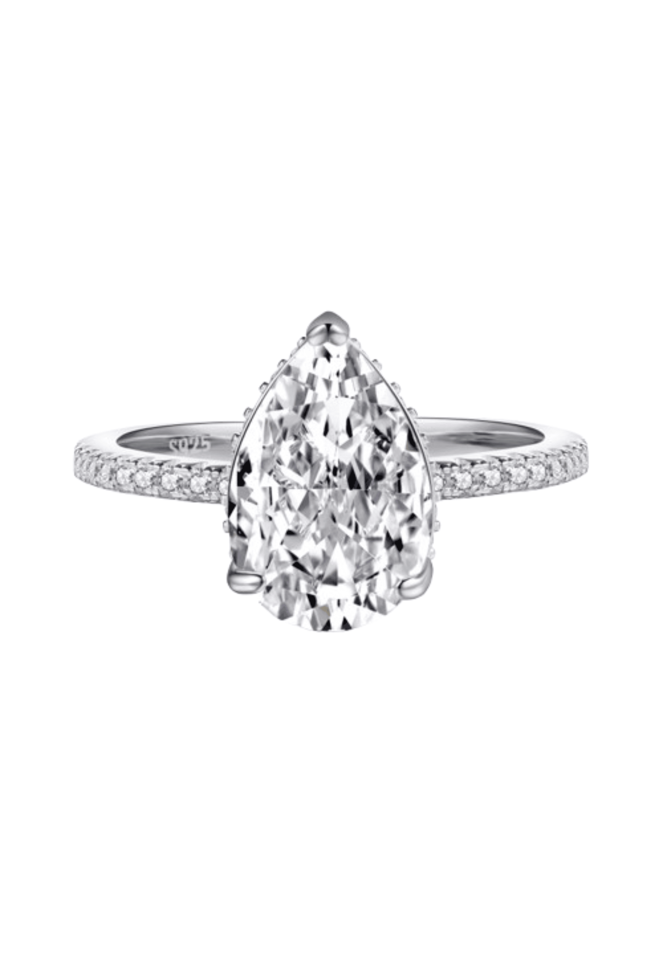 Seréna Pear Cut Sterling Silver Ring- Silver (Pre-Order)