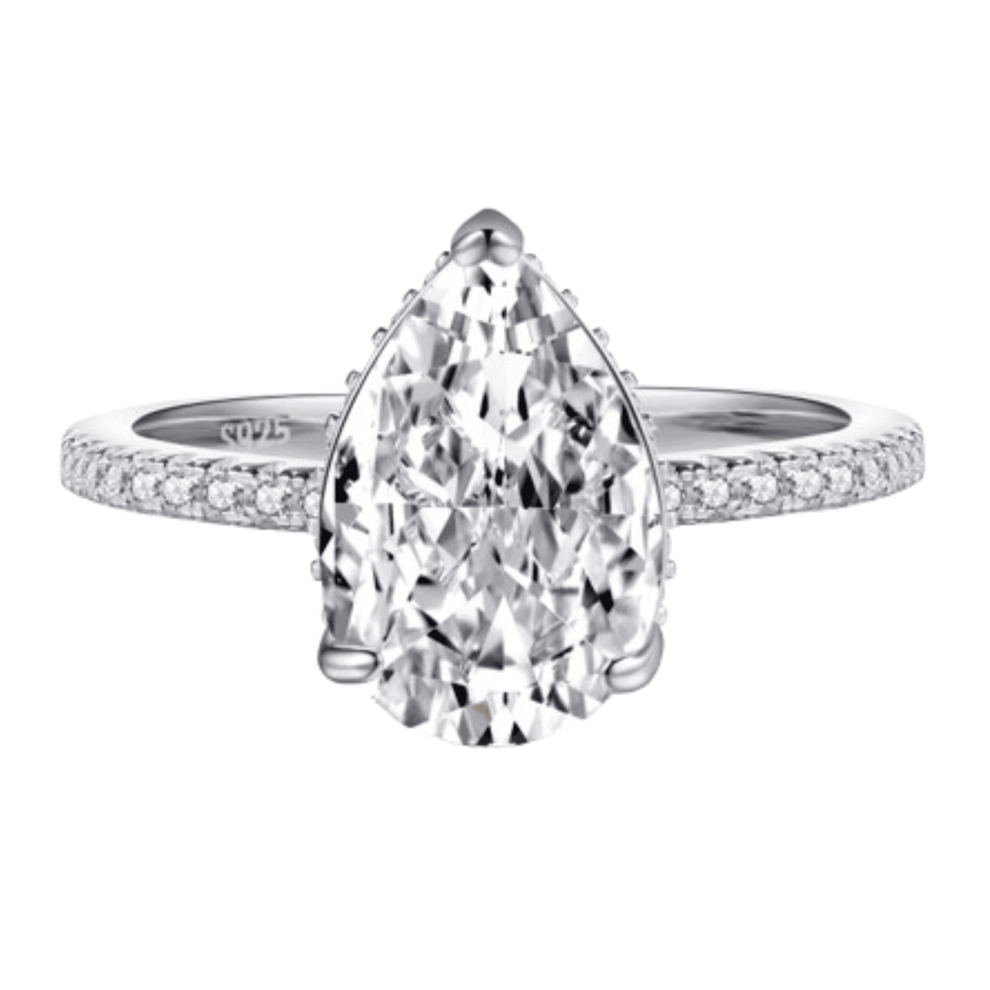 Seréna Pear Cut Sterling Silver Ring- Silver (Pre-Order)