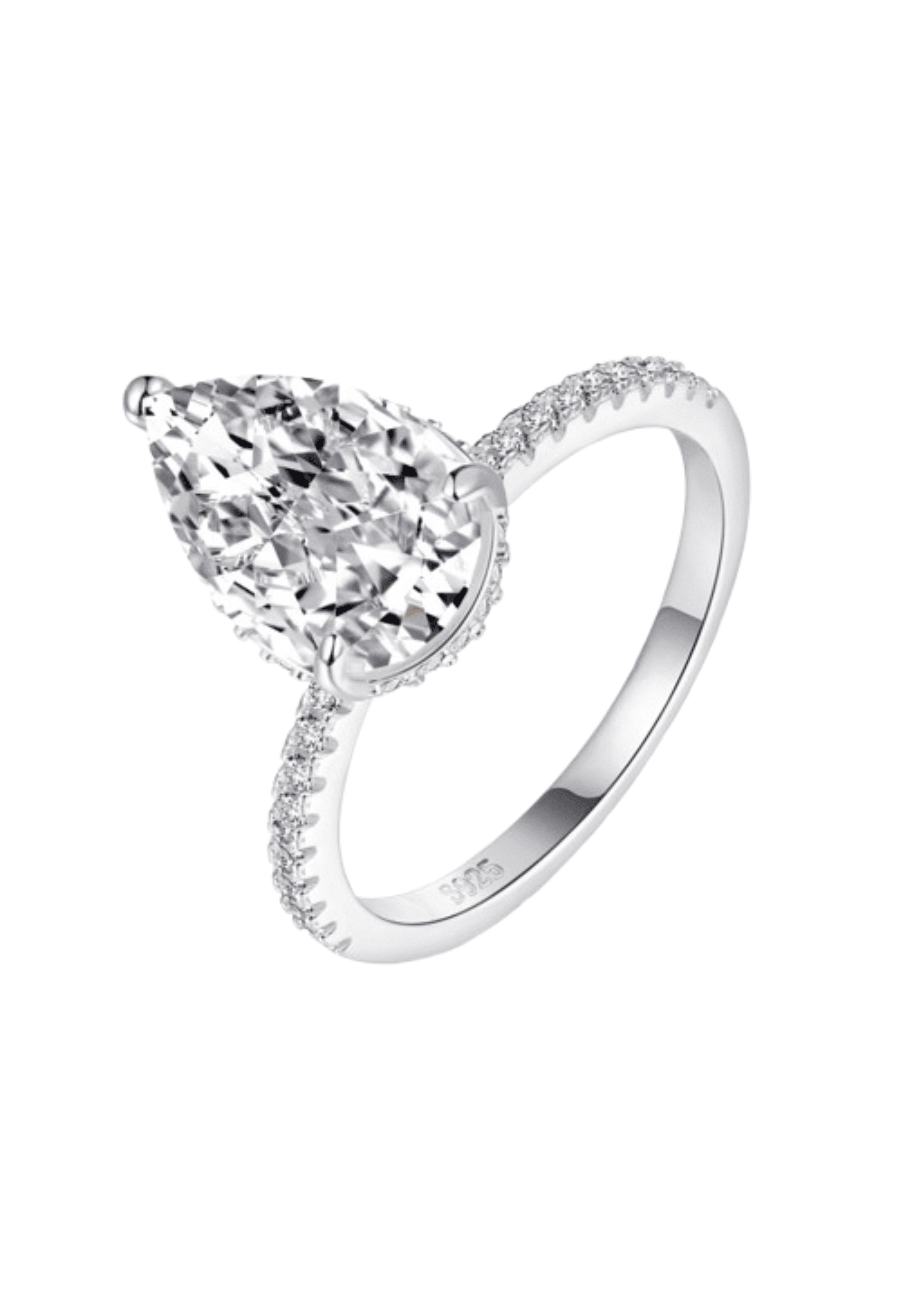 Seréna Pear Cut Sterling Silver Ring- Silver (Pre-Order)