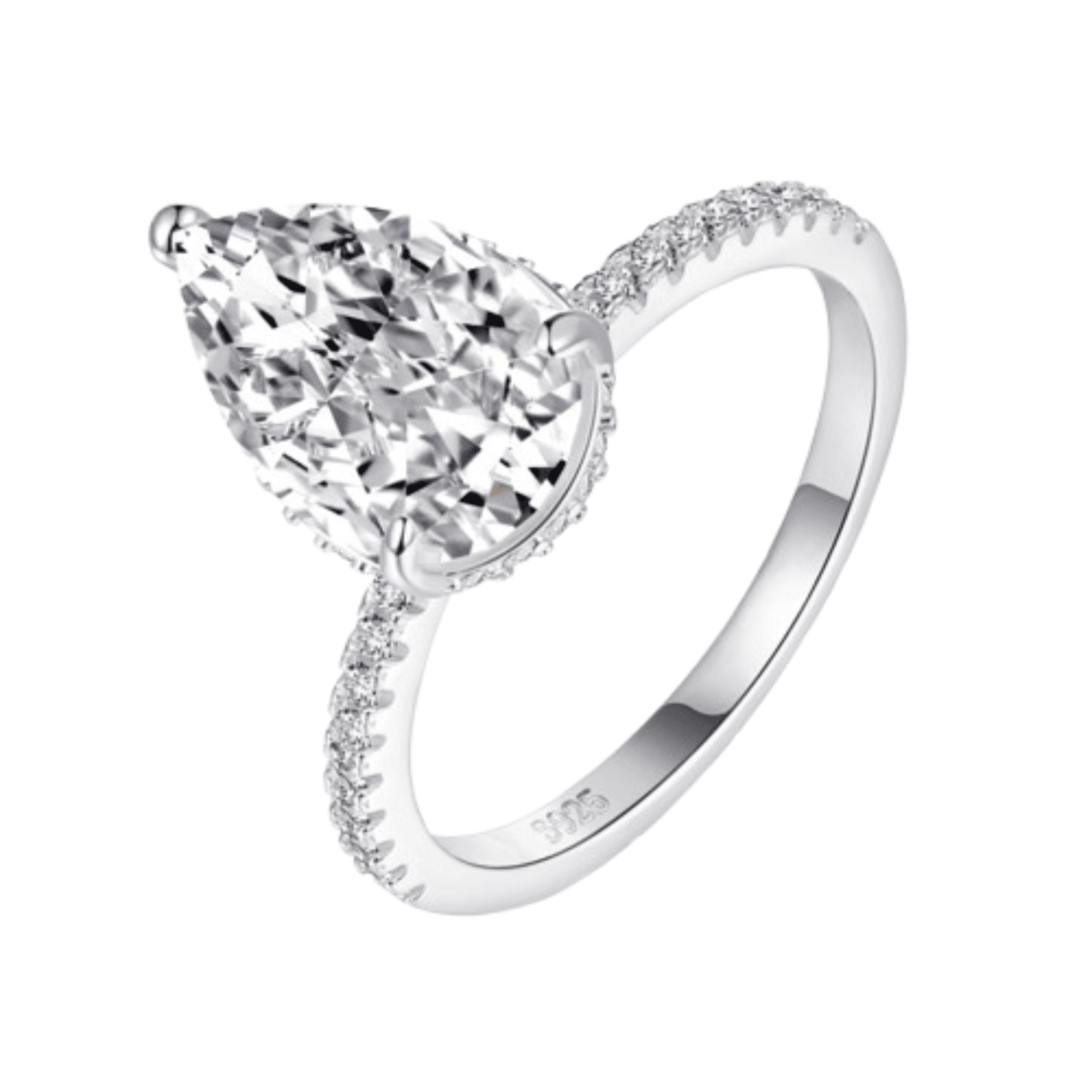 Serรฉna Pear Cut Sterling Silver Ring- Silver (Pre-Order)