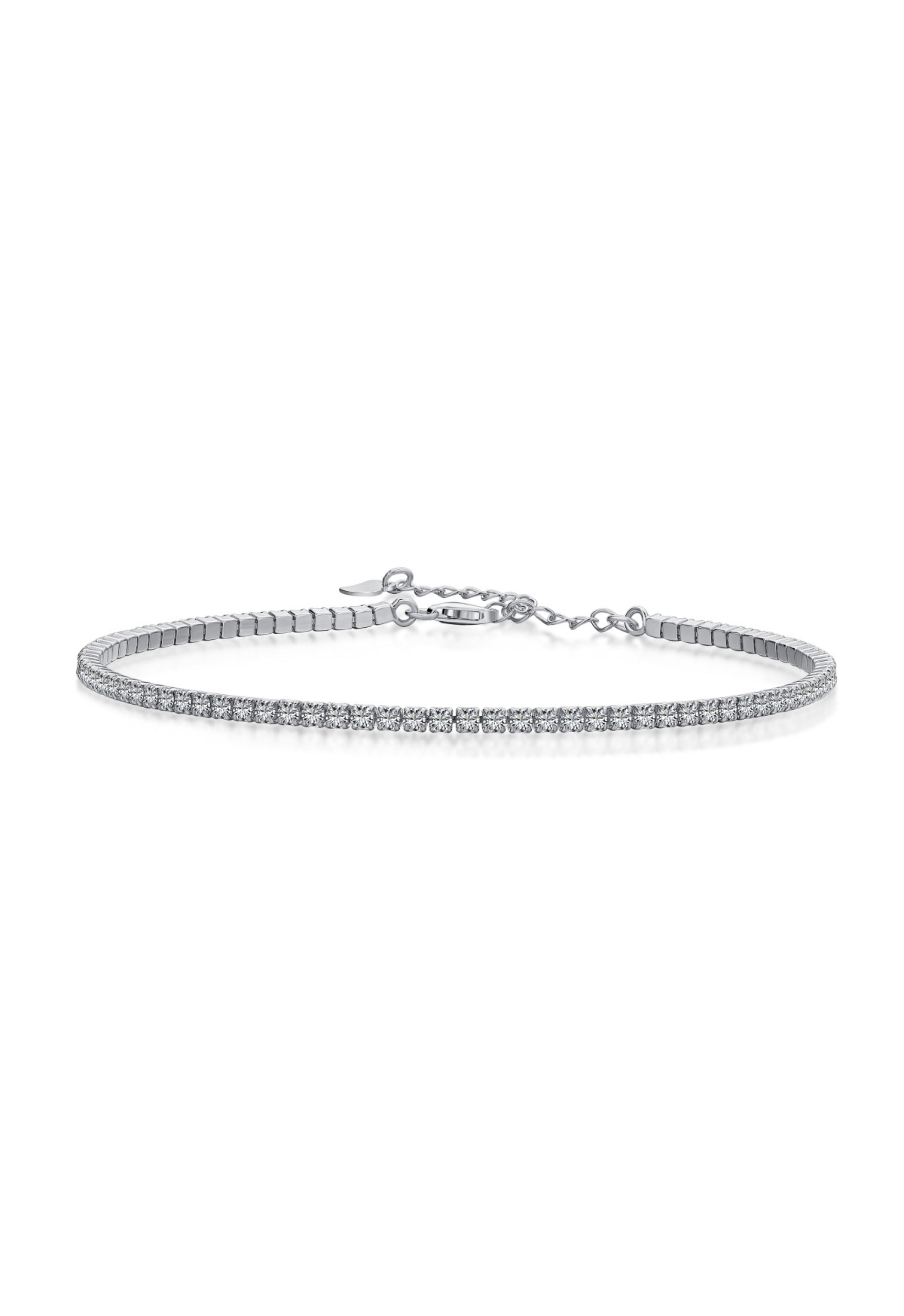 Yara Sterling Silver Icy Tennis Anklet- Silver