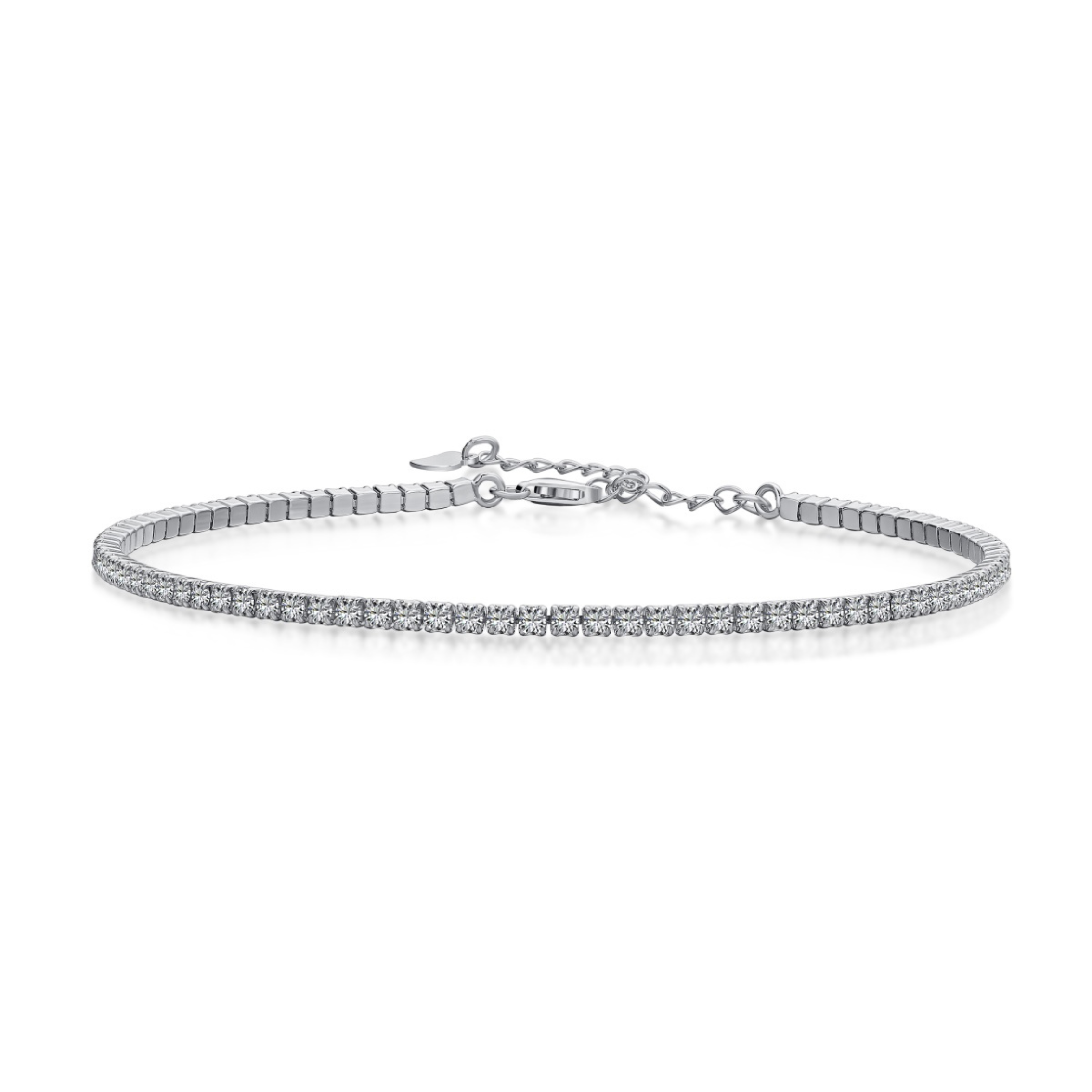 Yara Sterling Silver Icy Tennis Anklet- Silver