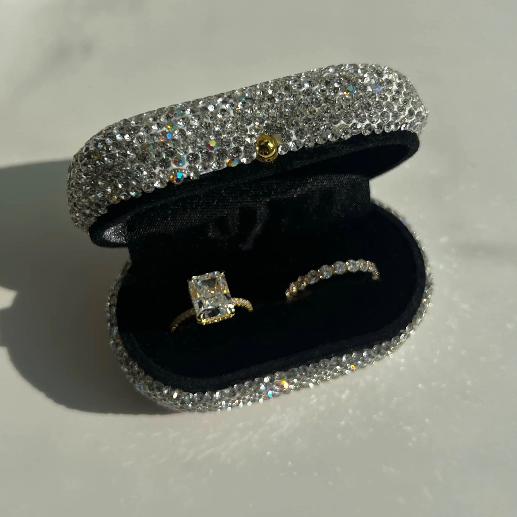 Cecilia Radiant Cut Sterling Silver Ring- Gold