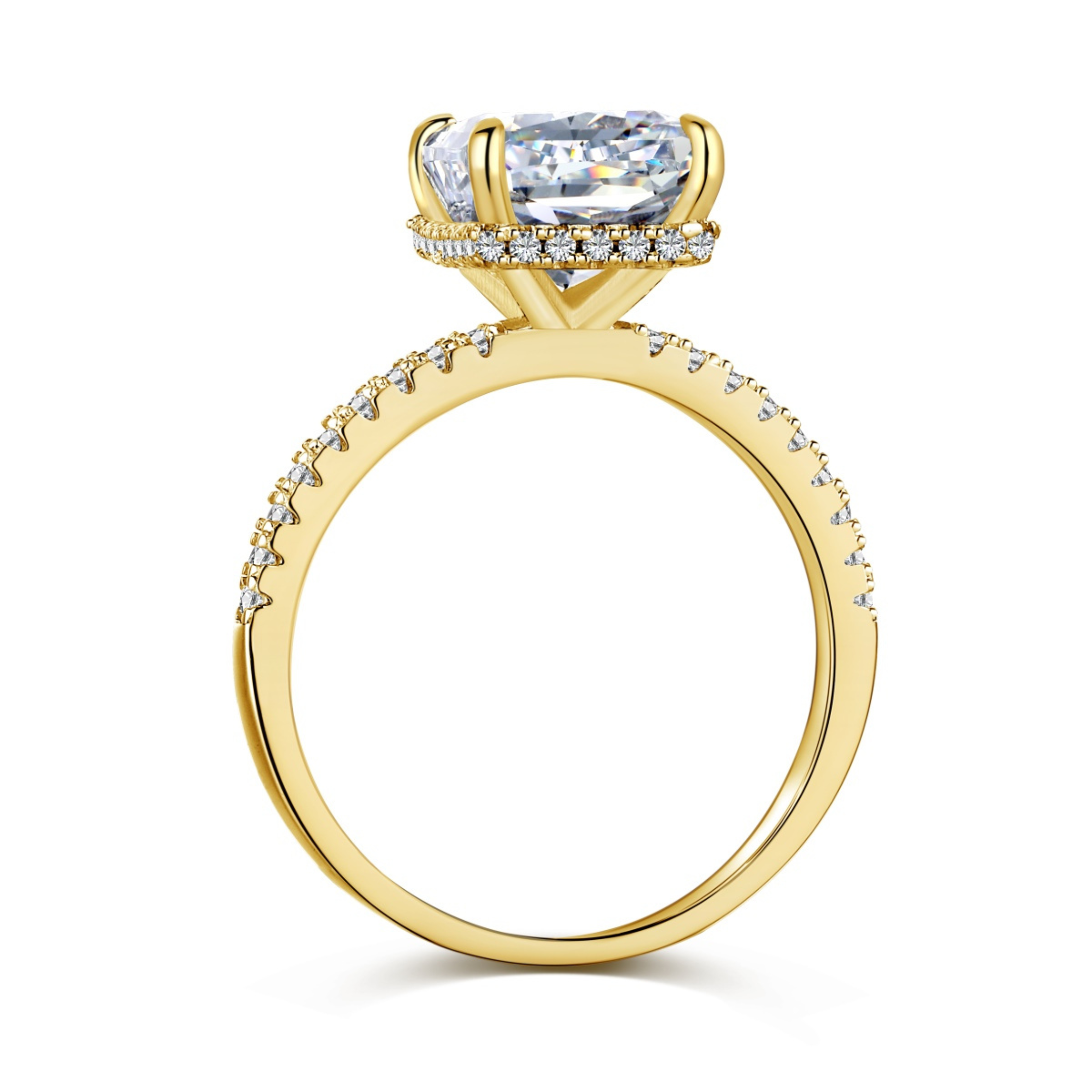 Cecilia Radiant Cut Sterling Silver Ring- Gold