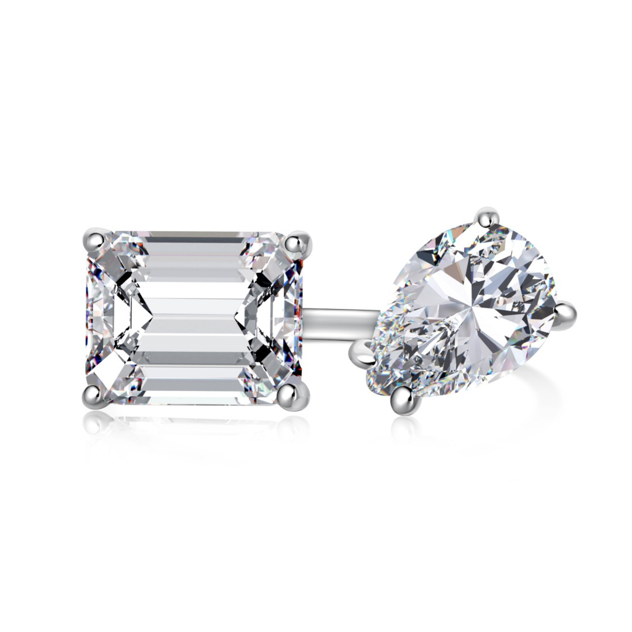 Kylie Resizable Two Stone Sterling Silver Ring