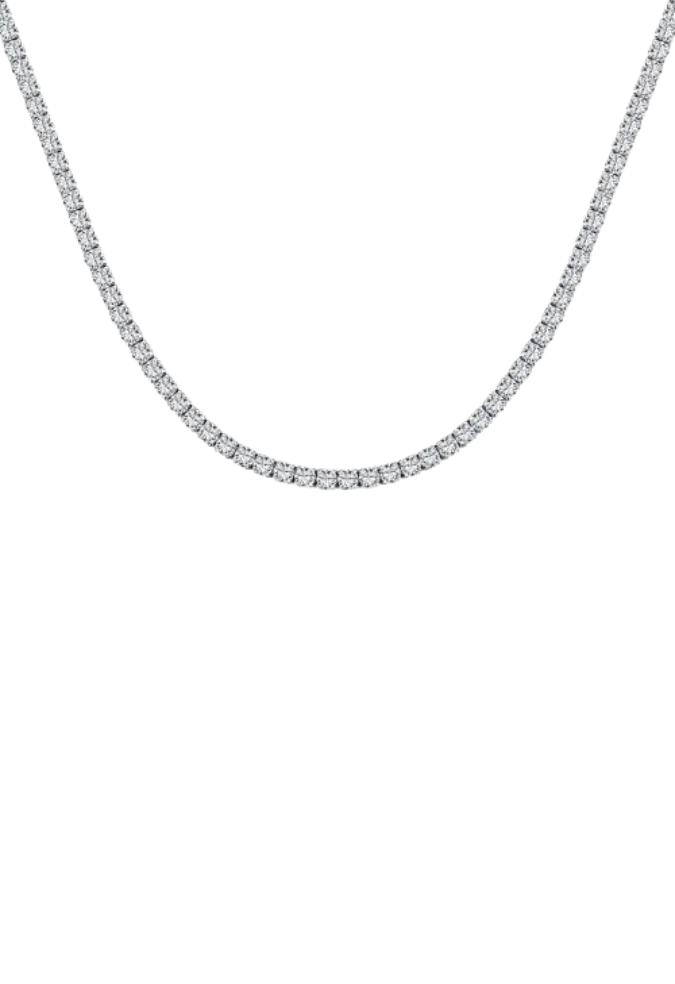 Dilara Sterling Silver Tennis Necklace- 2mm