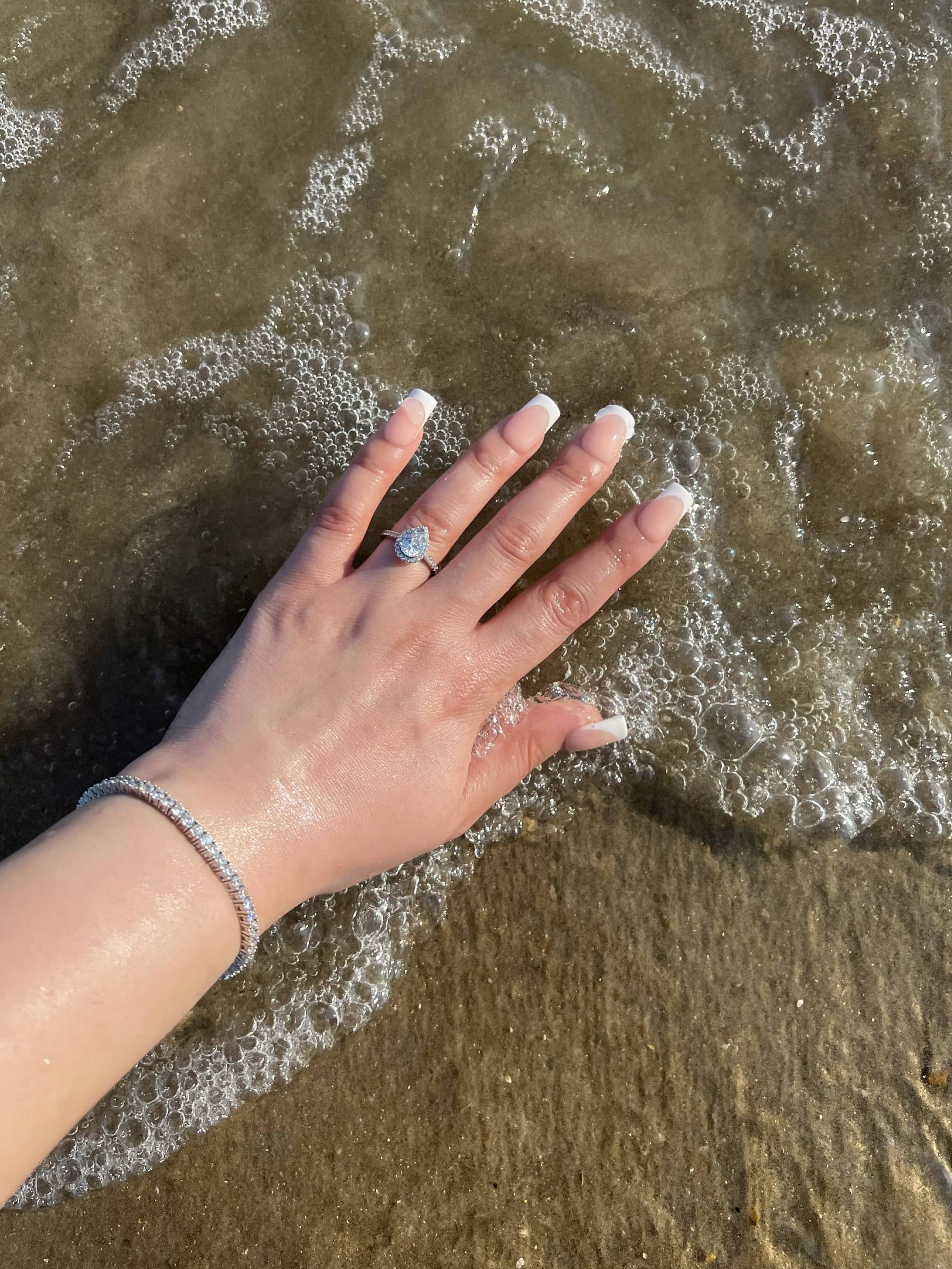 Aurelia Pear Cut Sterling Silver Halo Ring (Pre-Order)