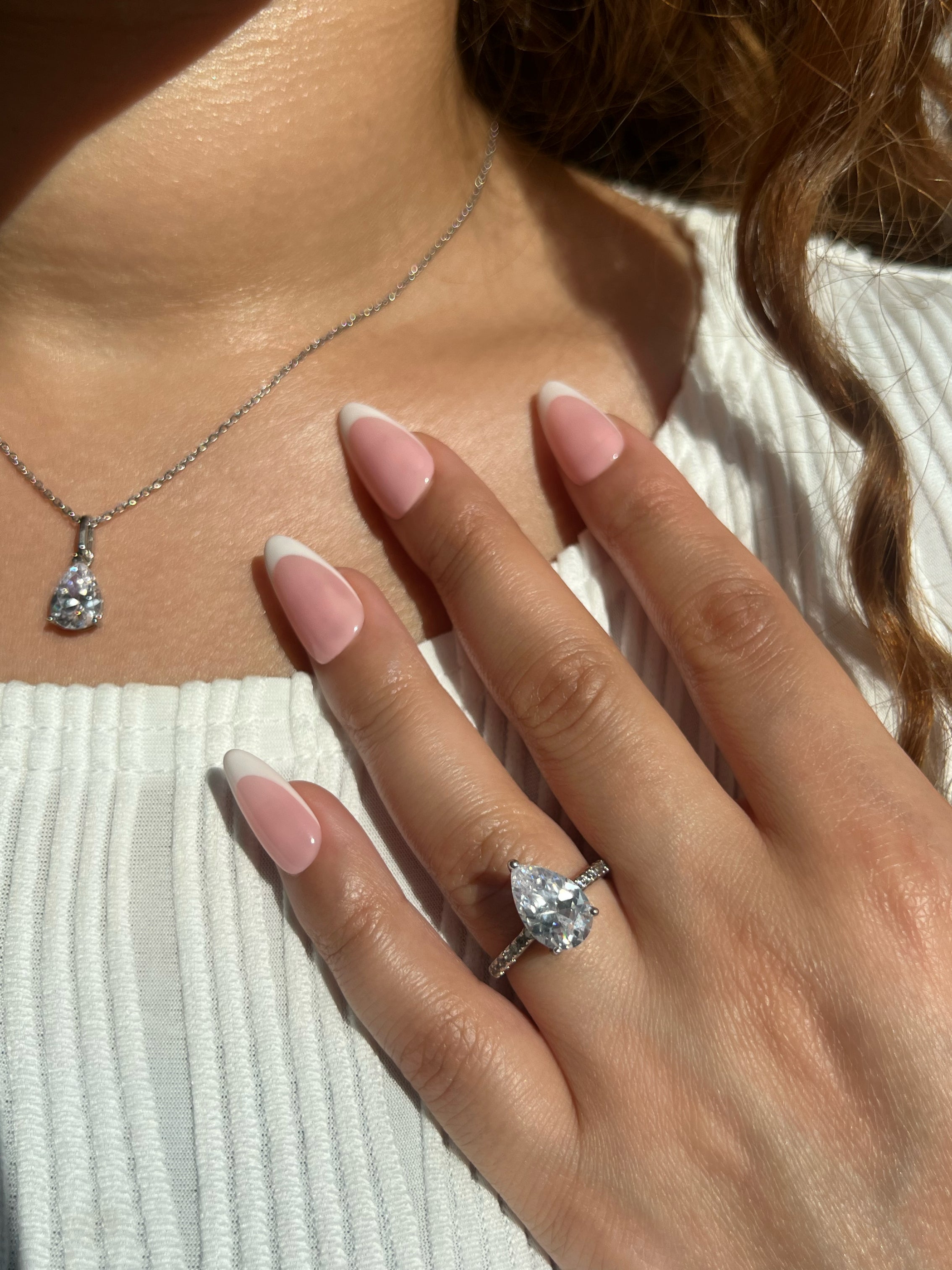 Seréna Pear Cut Sterling Silver Ring- Silver (Pre-Order)