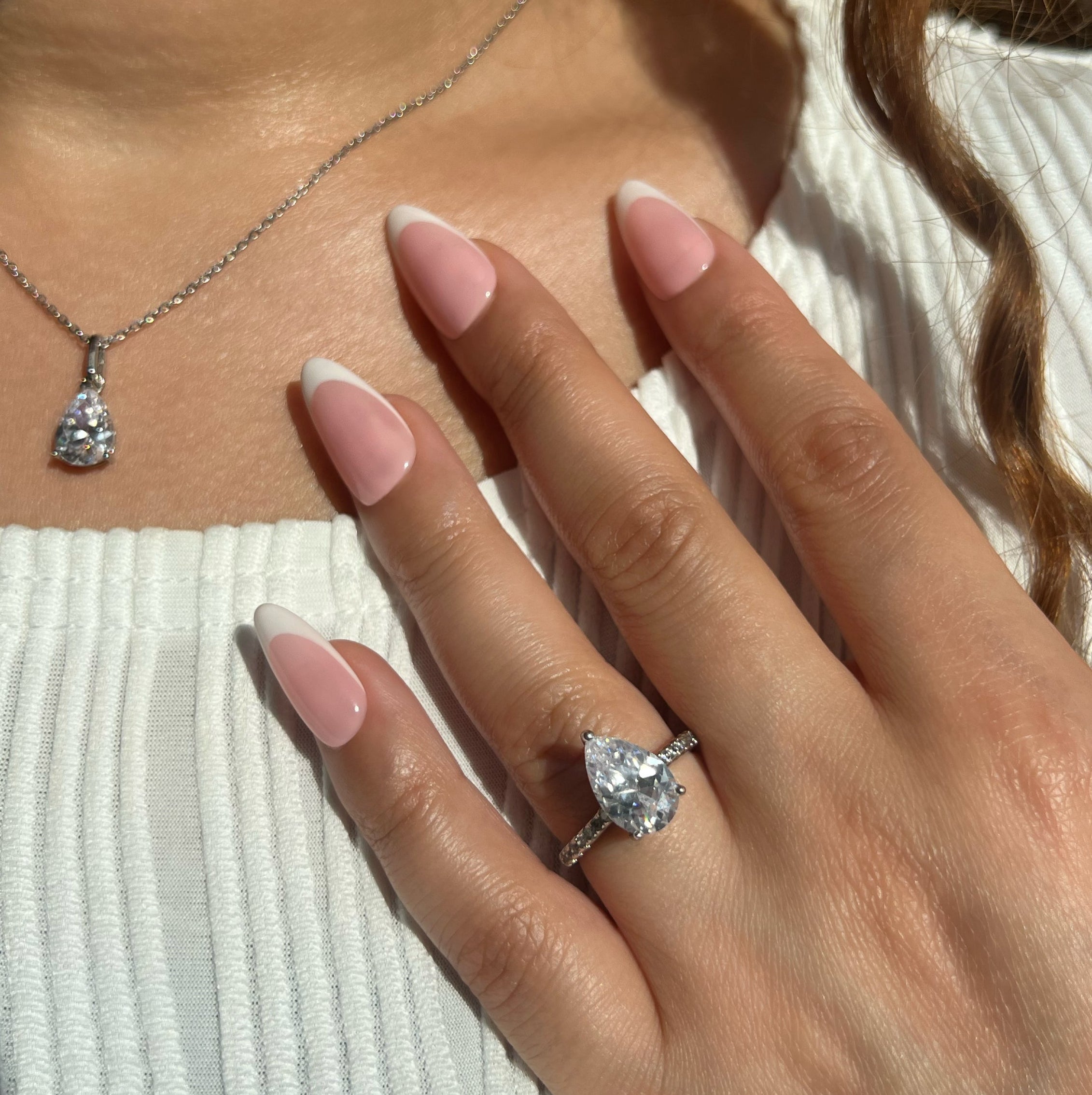 Seréna Pear Cut Sterling Silver Ring- Silver (Pre-Order)