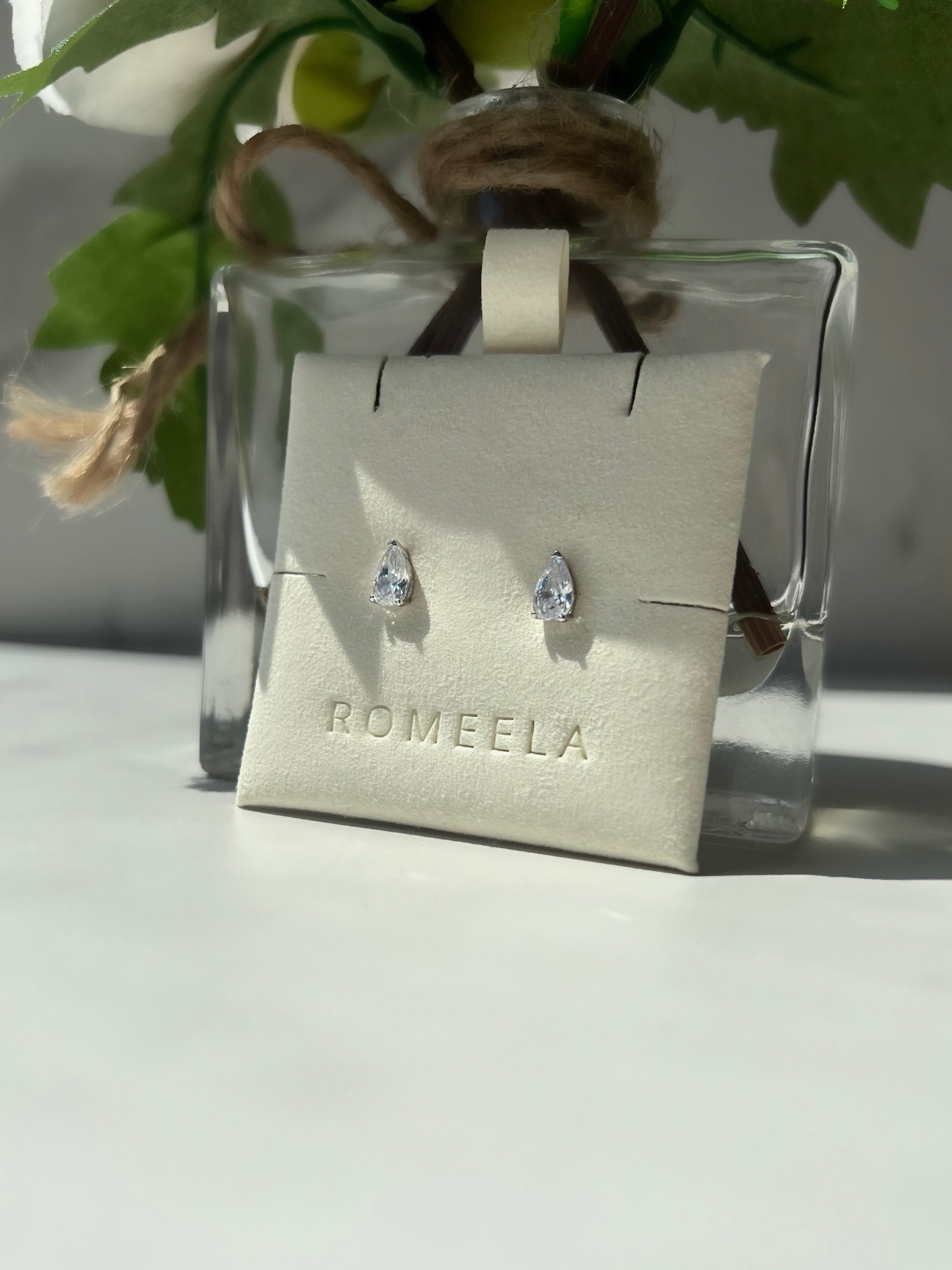 Alana Pear Cut Sterling Silver Earrings (Pre-Order)