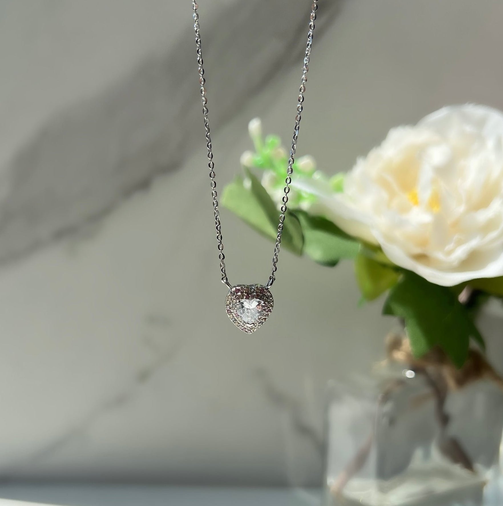 Ela Colourful Heart Sterling Silver Pendant Necklace