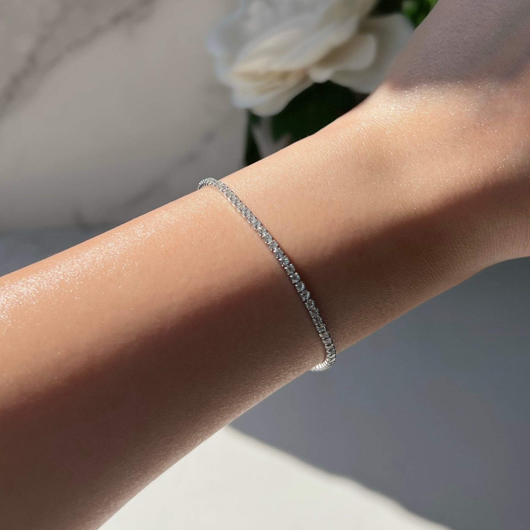 Ira 2mm Sterling Silver Tennis Bracelet- Silver