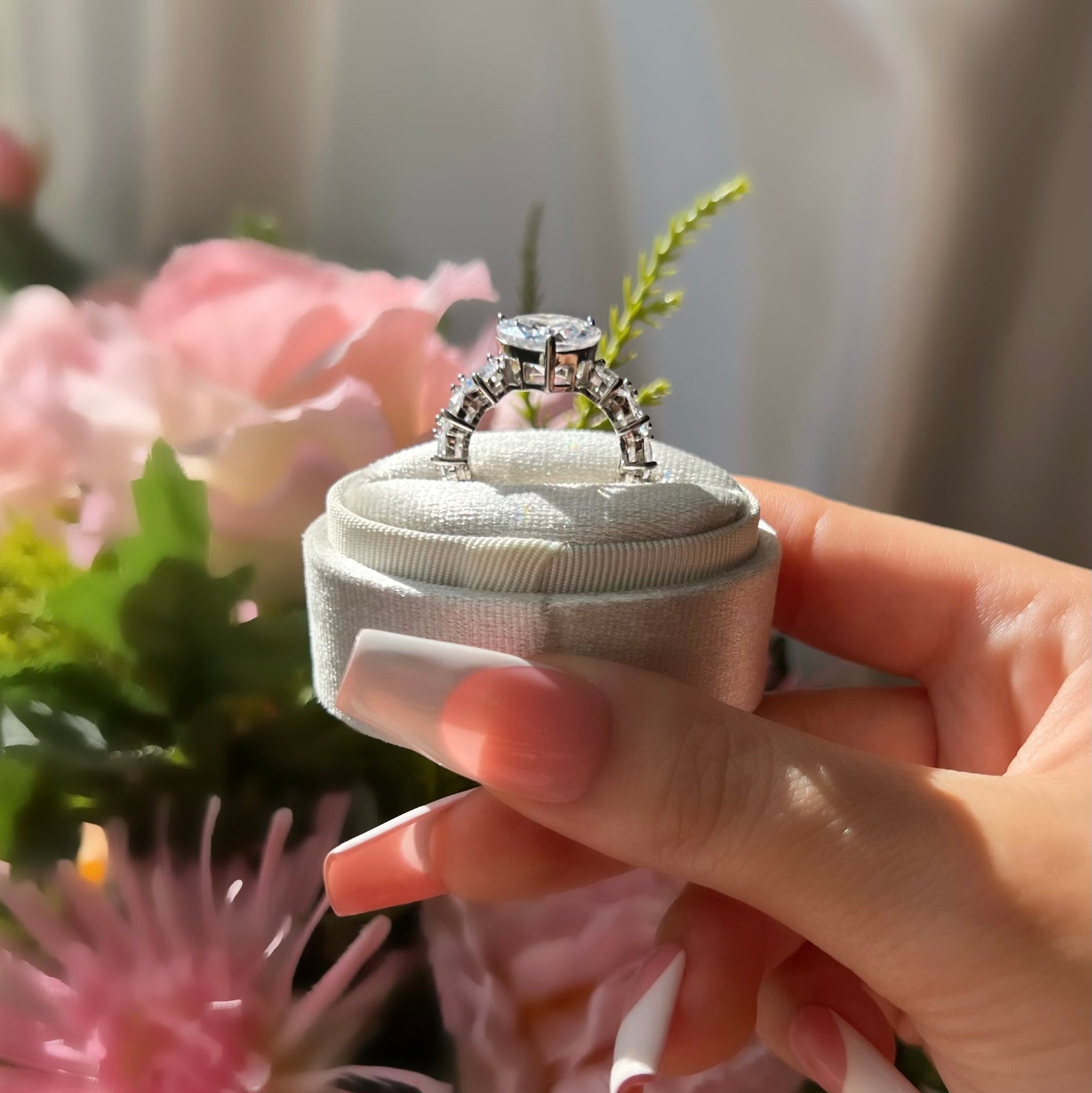 Princess Heart Cubic Zirconia Ring- Silver