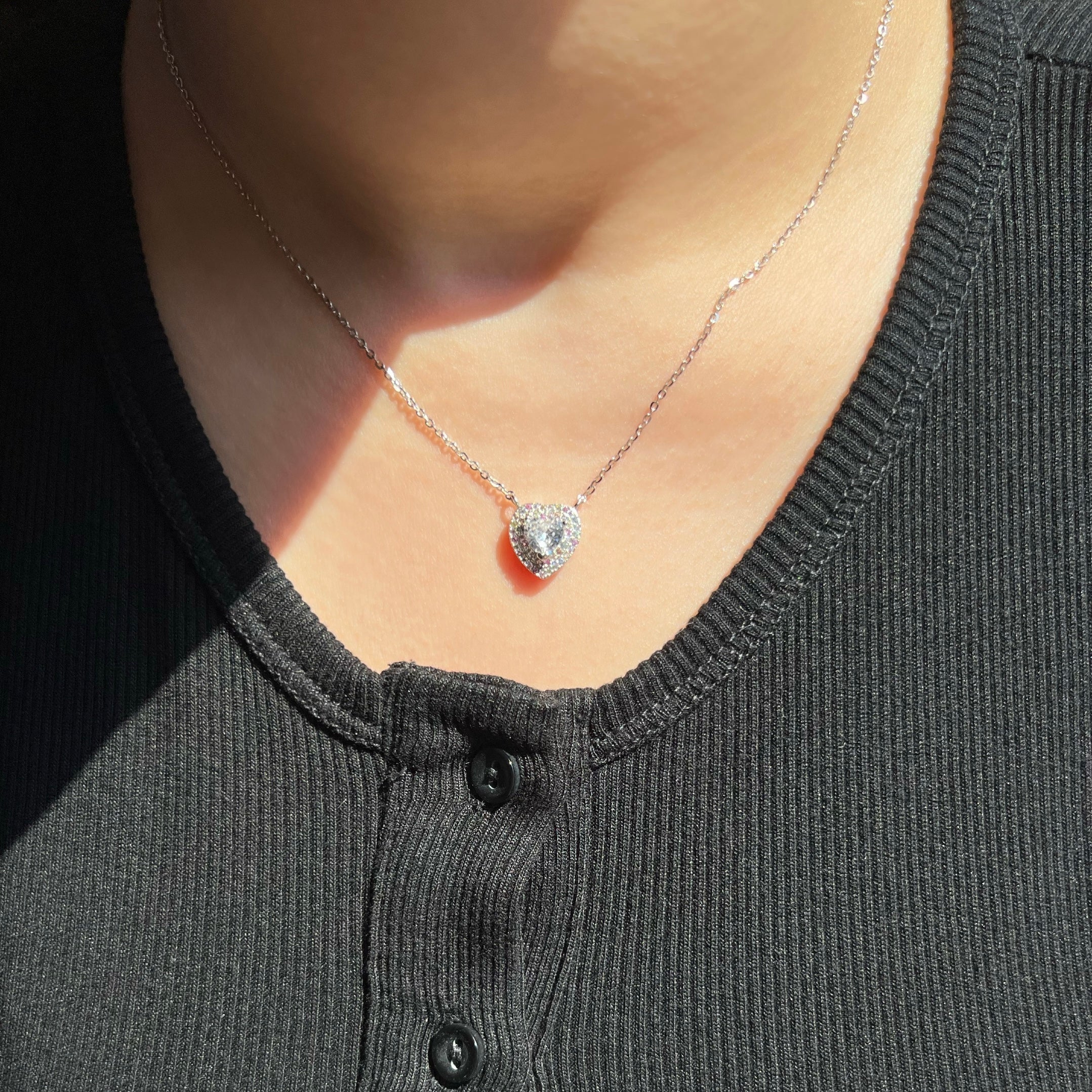 Ela Colourful Heart Sterling Silver Pendant Necklace