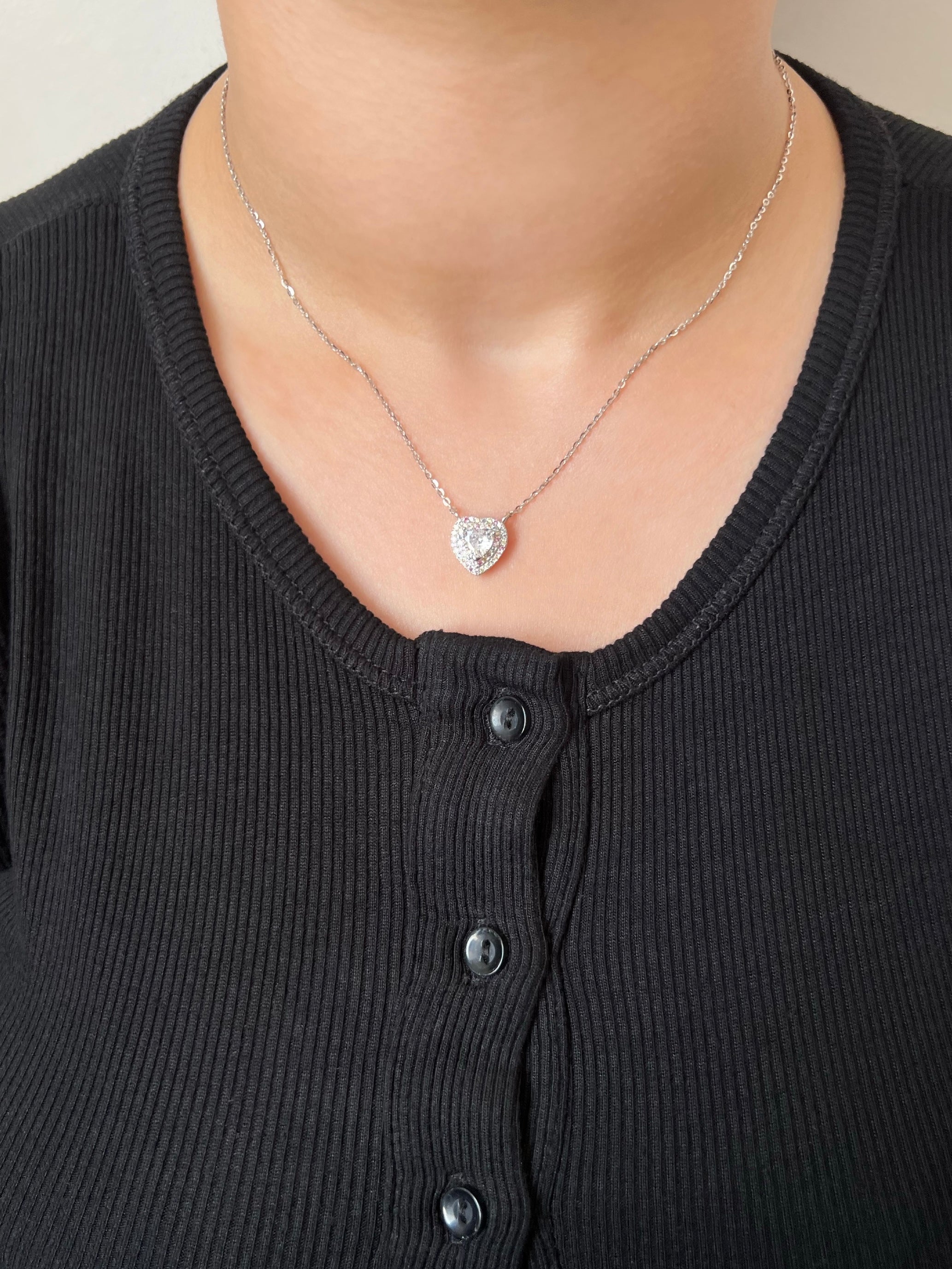 Ela Colourful Heart Sterling Silver Pendant Necklace