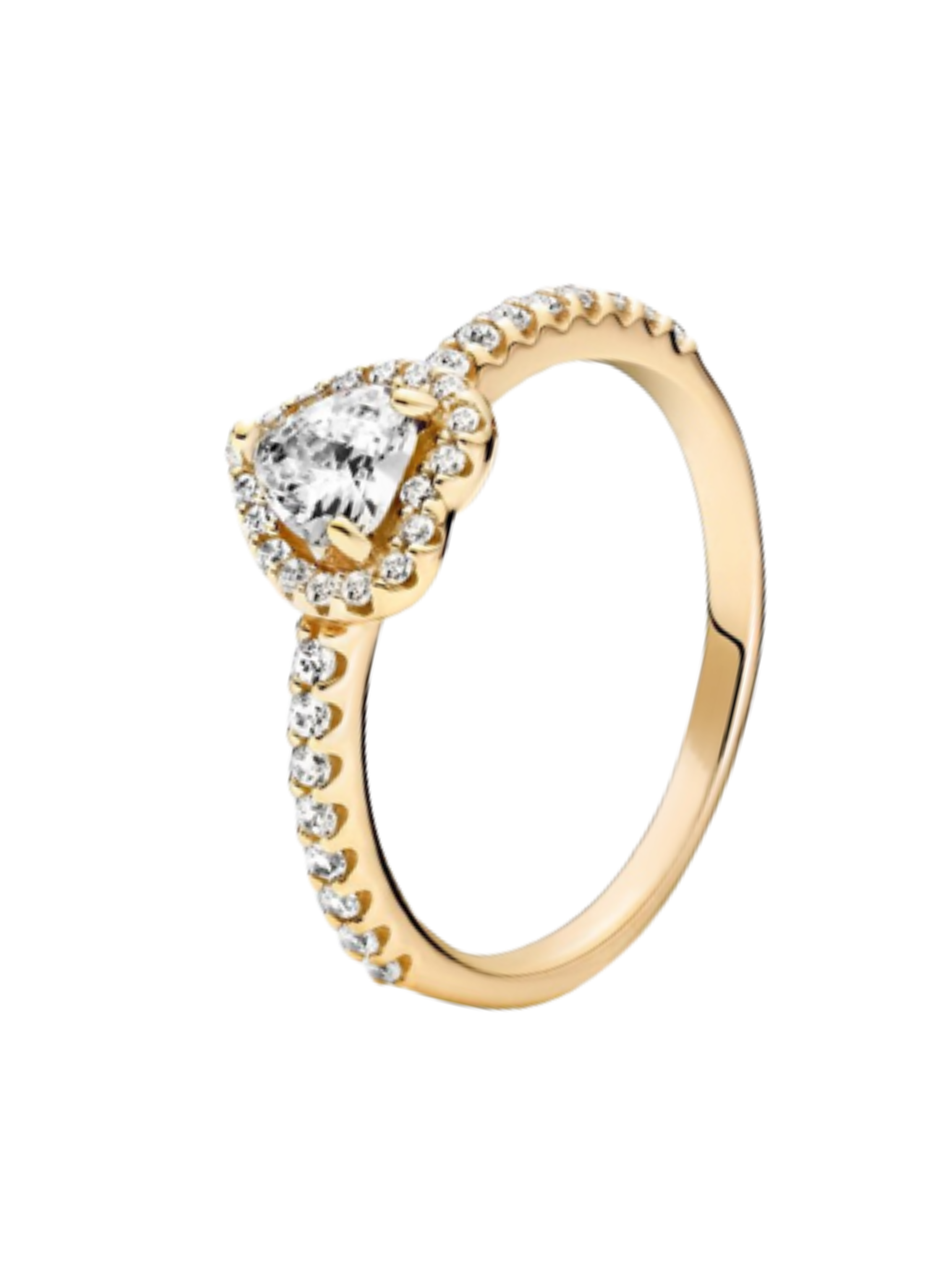 Mini Elina Heart Sterling Silver Halo Ring- Gold