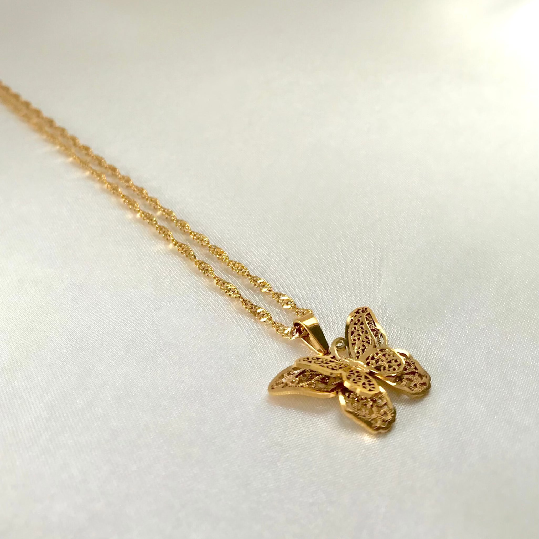 Butterfly Gold Pendant Necklace
