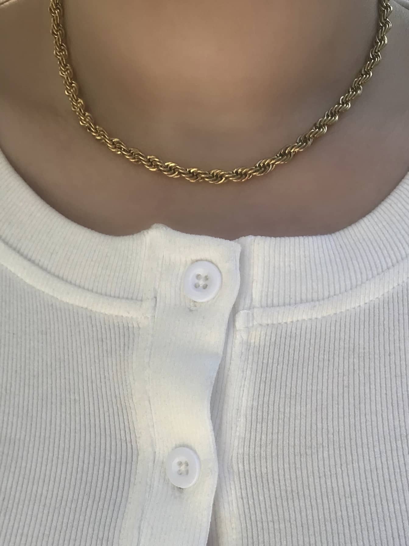 Gold Twist Rope Chain Necklace- 5mm