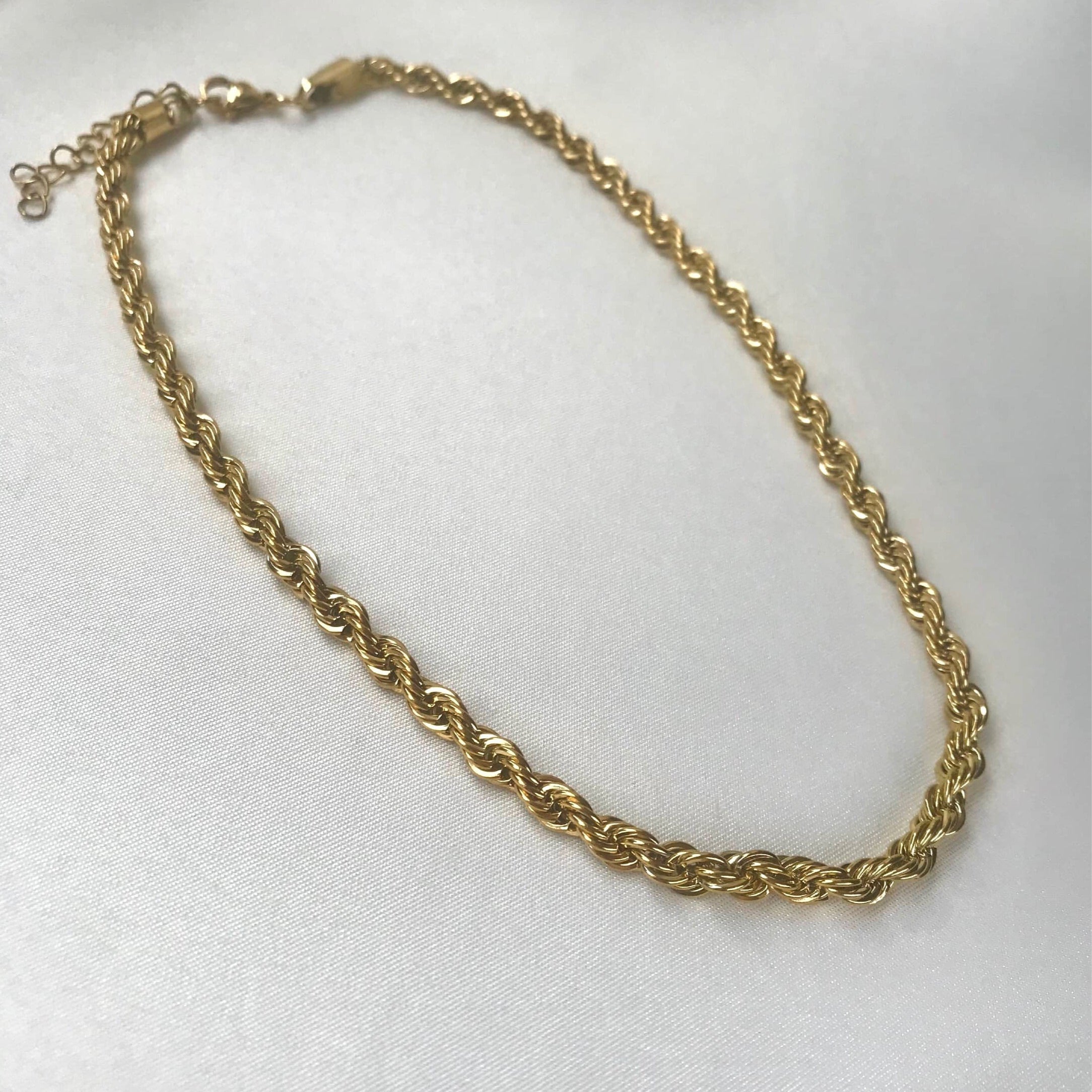 Gold Twist Rope Chain Necklace- 5mm