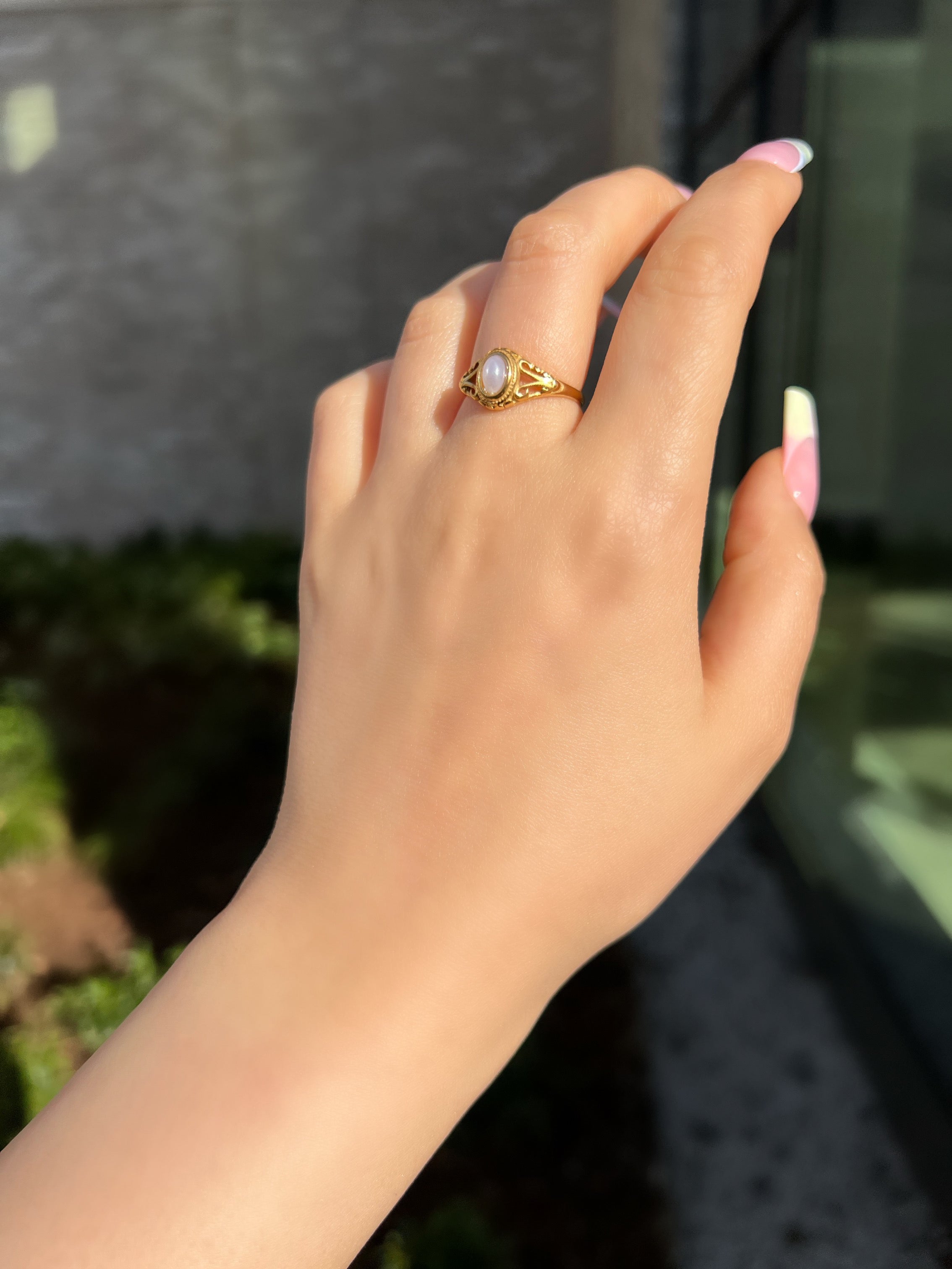 Alayna Pearl Detail Gold Ring