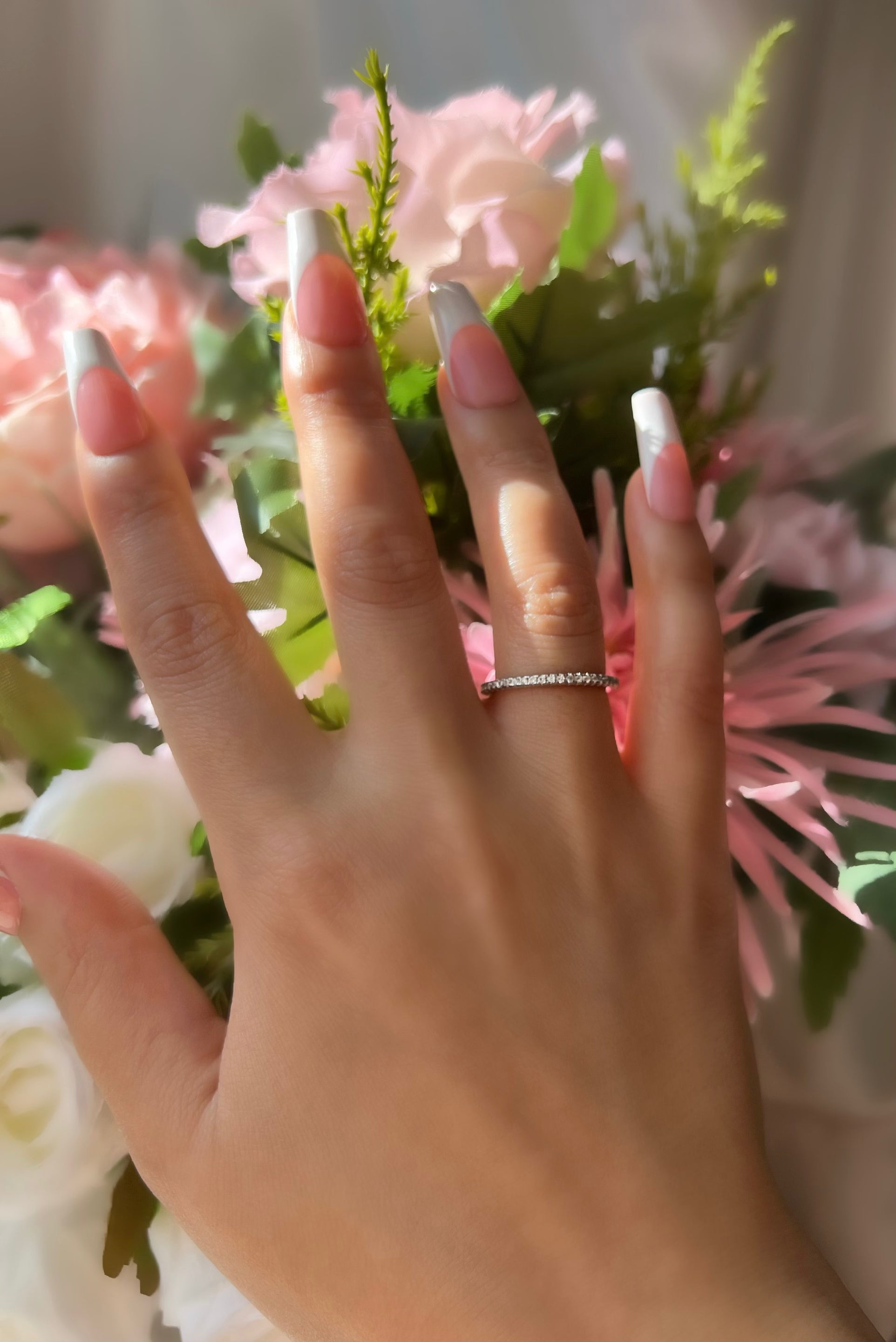 Eternity Pave Band Sterling Silver Ring