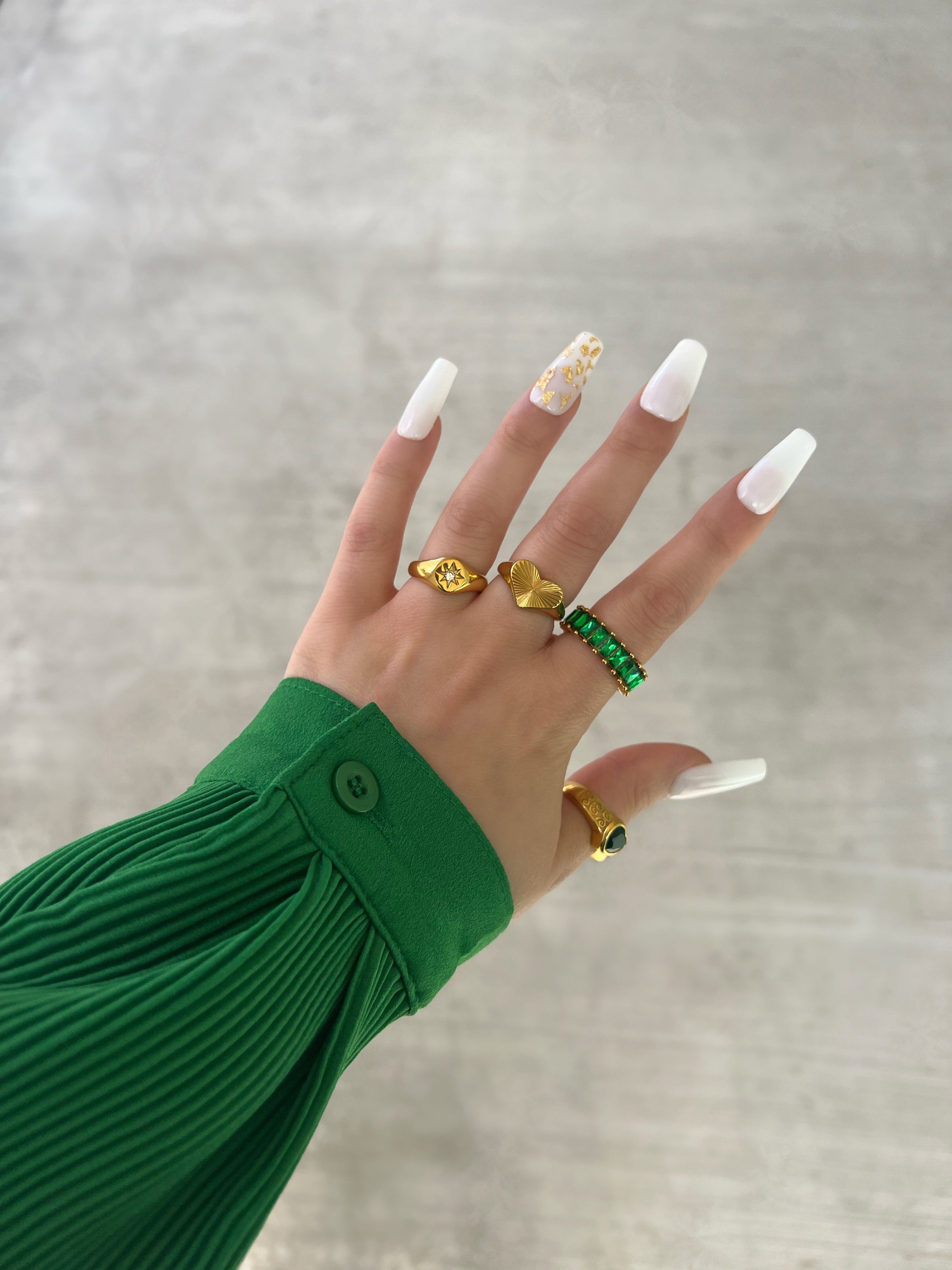 Emerald Green Cubic Zirconia Eternity Band Ring