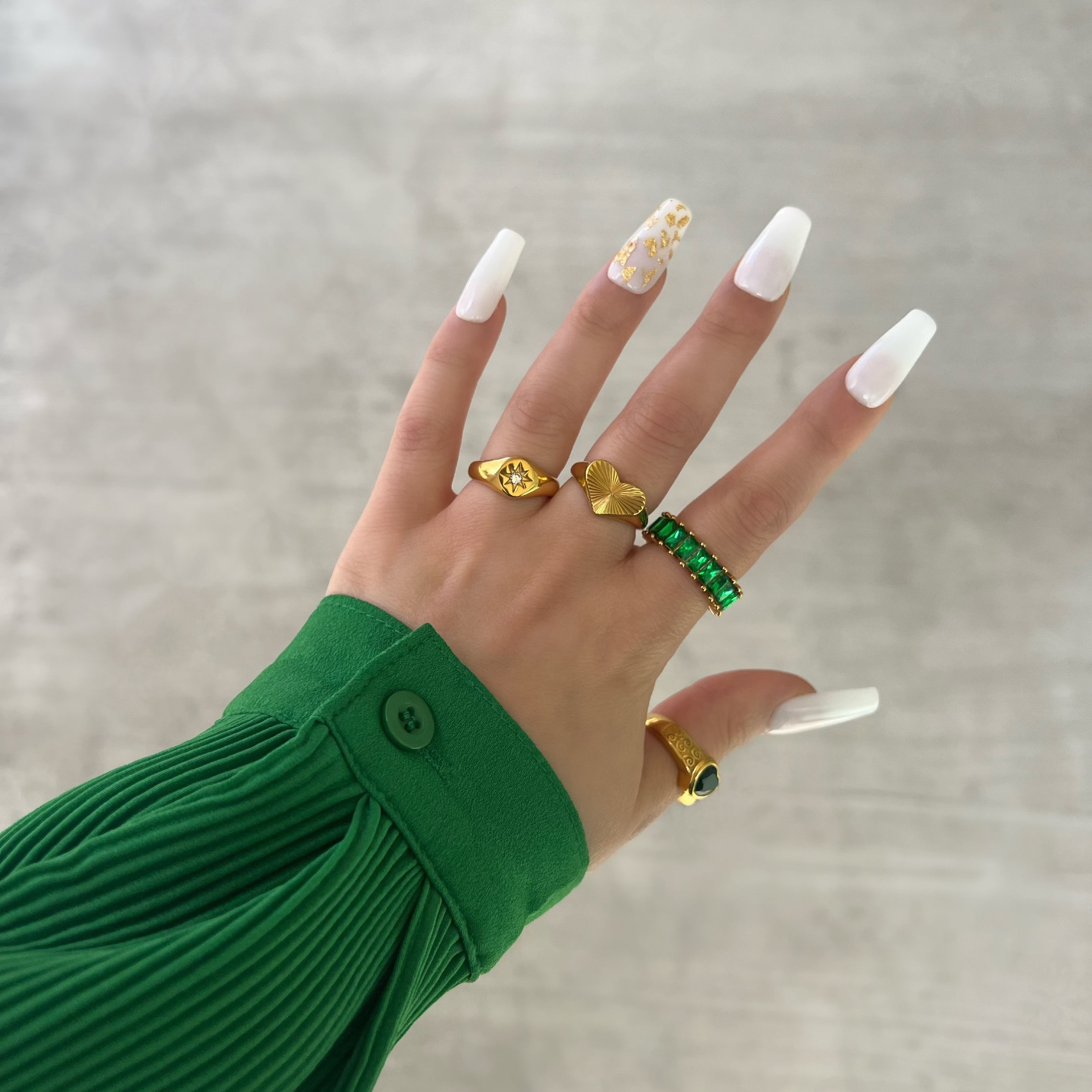 Emerald Green Cubic Zirconia Eternity Band Ring