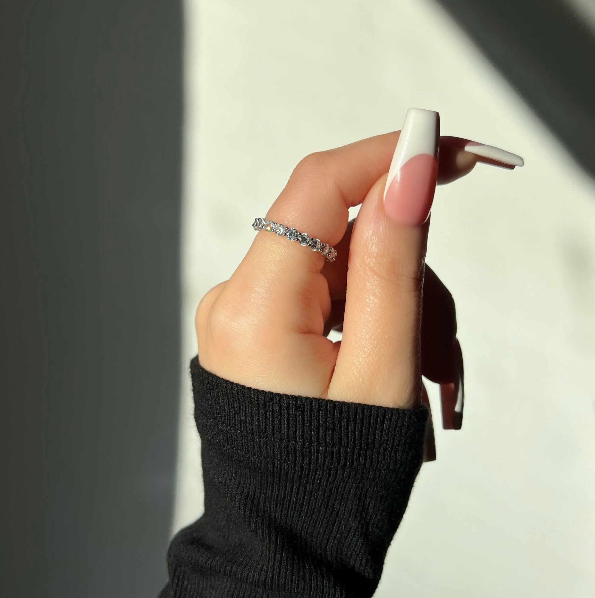 Eva Round Cut Eternity Band Sterling Silver Ring- Silver (Pre-Order)