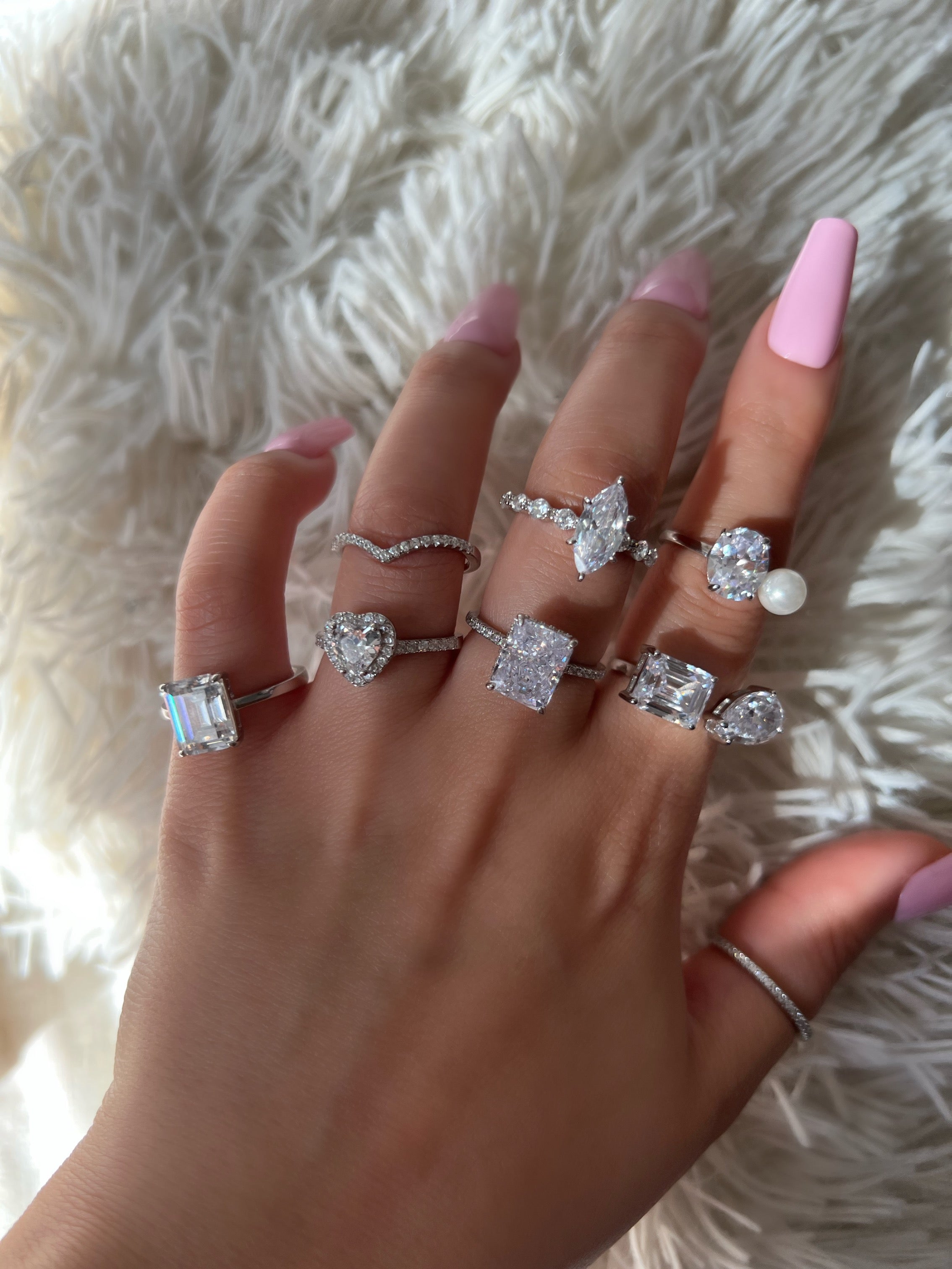 Doux Pearl Toi Et Moi Sterling Silver Ring