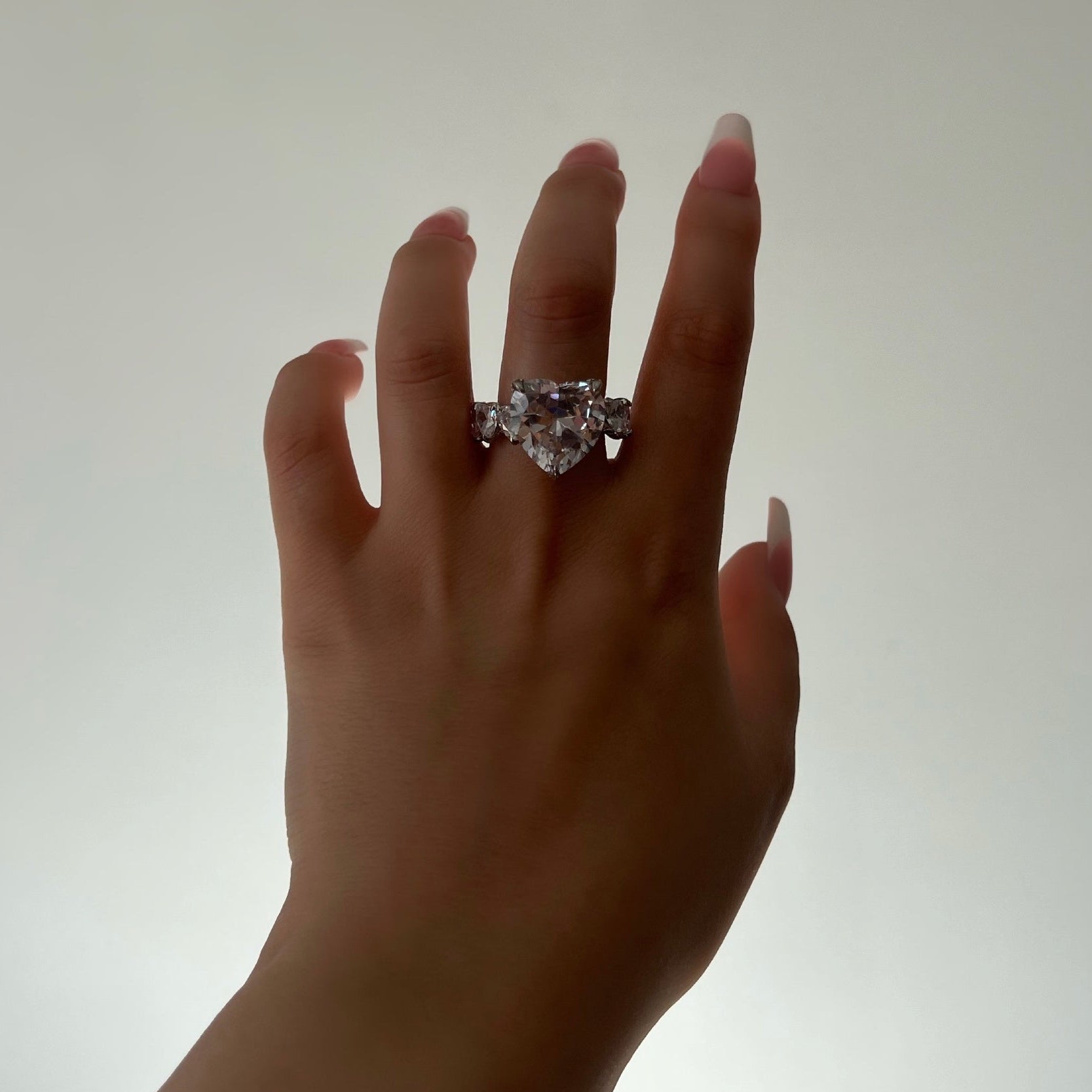 Queen Heart Cubic Zirconia Ring- Silver