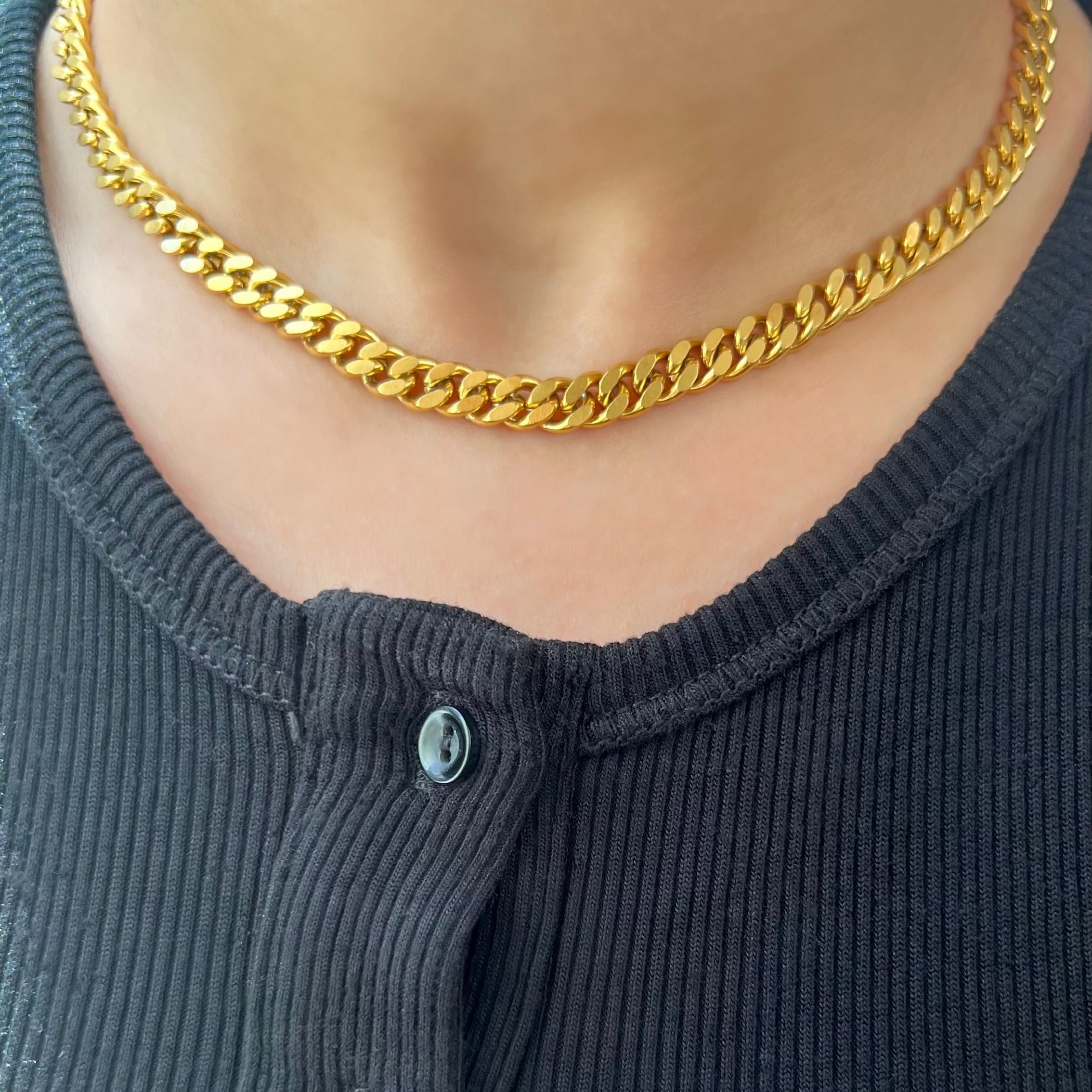 Classic Cuban Chain Necklace- Gold
