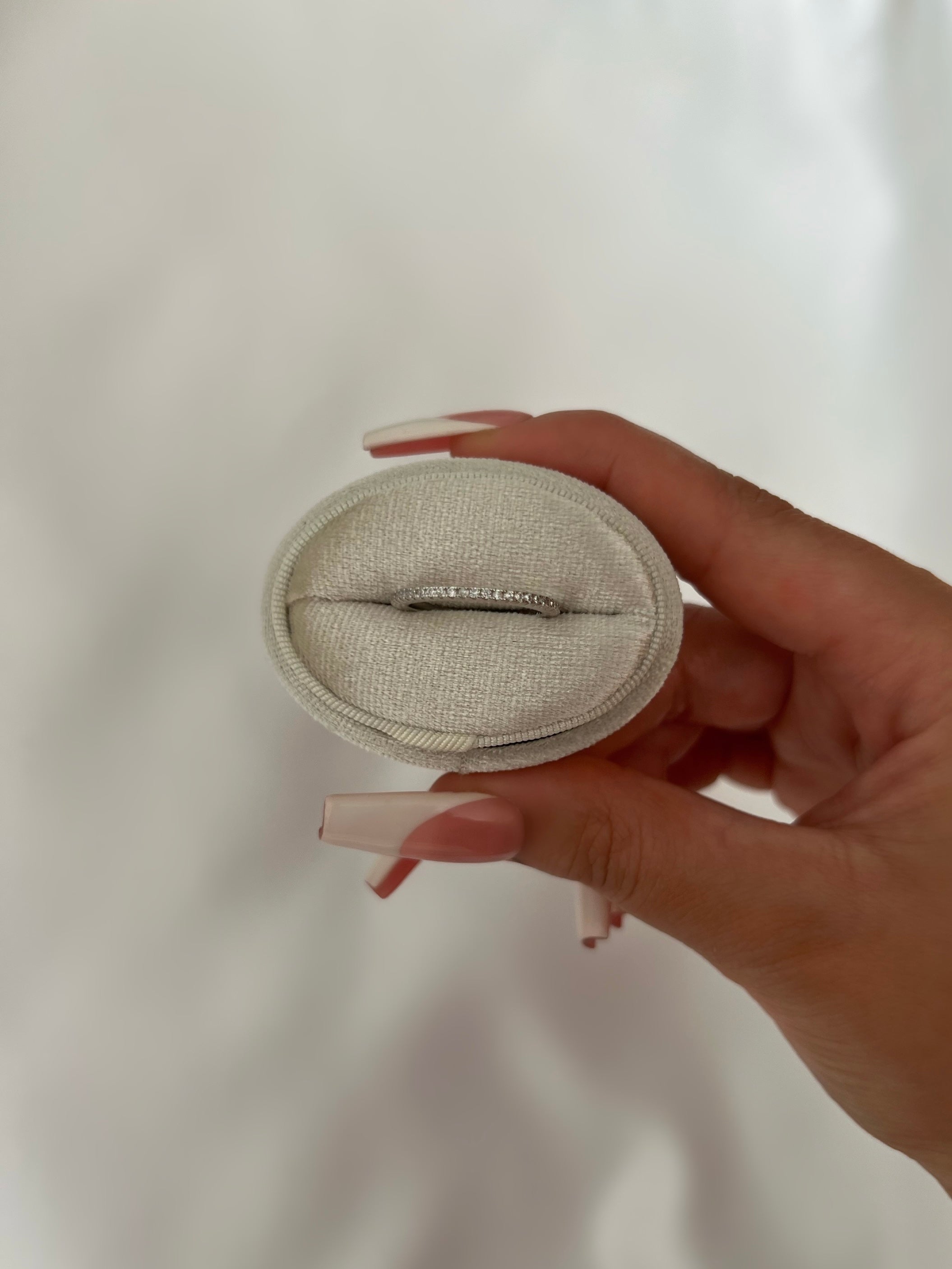 Eternity Pave Band Sterling Silver Ring