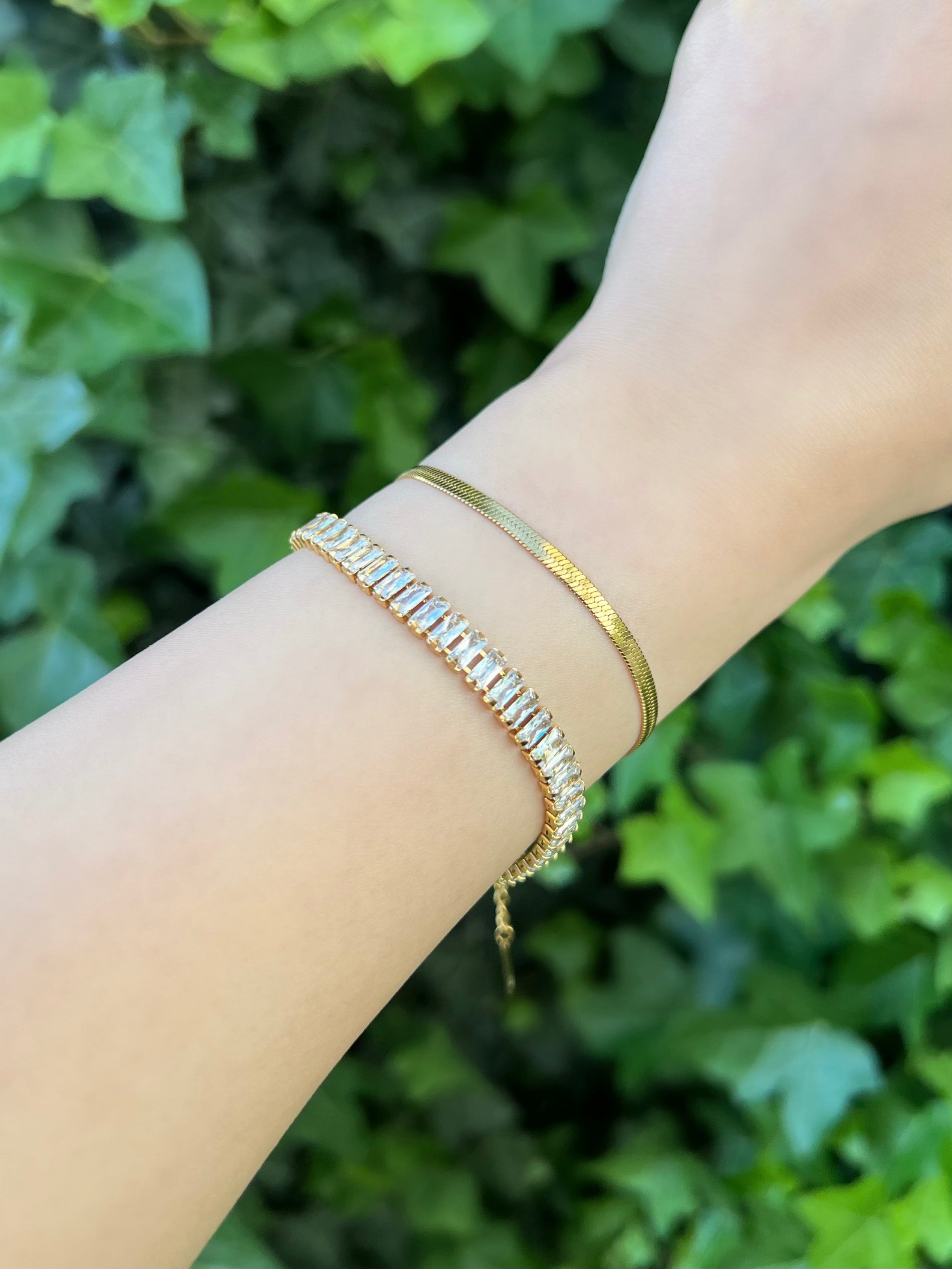 Cubic Zirconia Baguette Tennis Bracelet