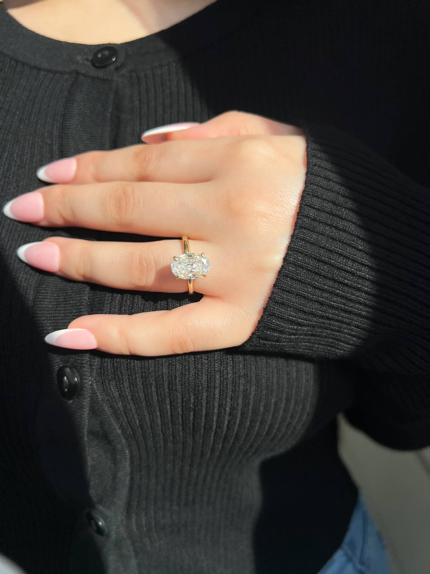 Diana Oval Cut Solitaire Sterling Silver Ring- Gold (Pre-Order)