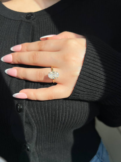Diana Oval Cut Solitaire Sterling Silver Ring- Gold (Pre-Order)