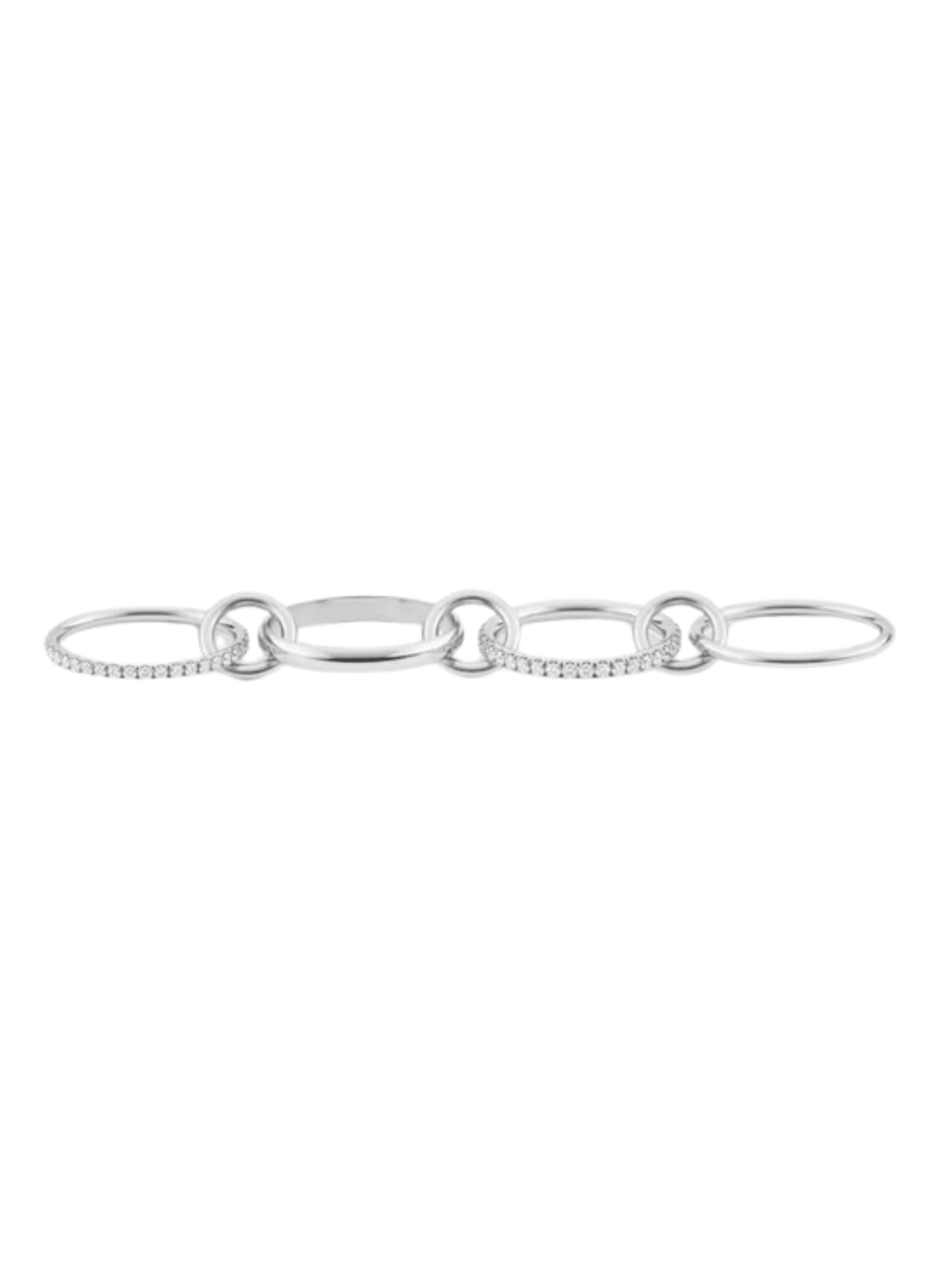 Enaya Sterling Silver Quadruple Band Ring- Silver