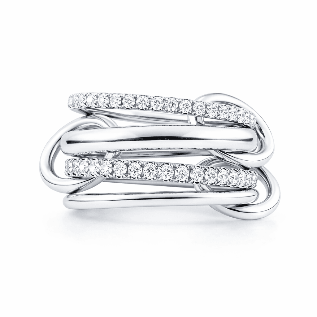 Enaya Sterling Silver Quadruple Band Ring- Silver